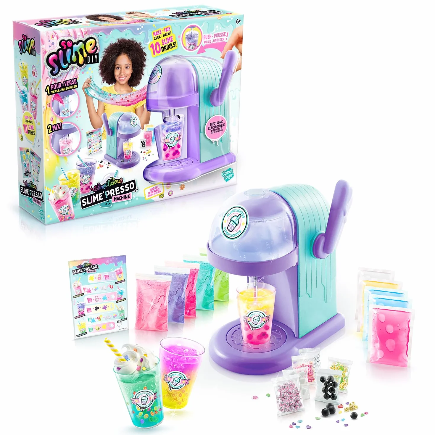 Canal Toys - So Slime - Giocattolo Slime'Presso - Macchina Elettronica per Creare Bevande Originali a base di Slime - Regalo Bambini 6 Anni + - Attività Creativa e Manuale - Non Commestibile - SSC 254