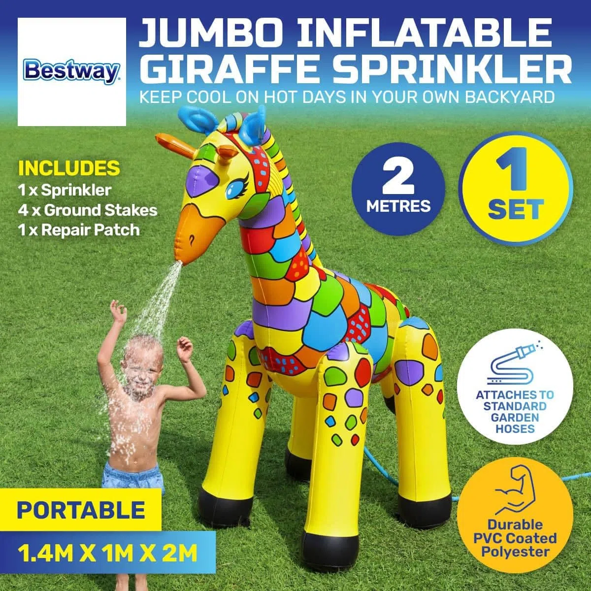 Bestway 52384 Gioco spruzza Acqua a Forma di Giraffa, 2 Anni+