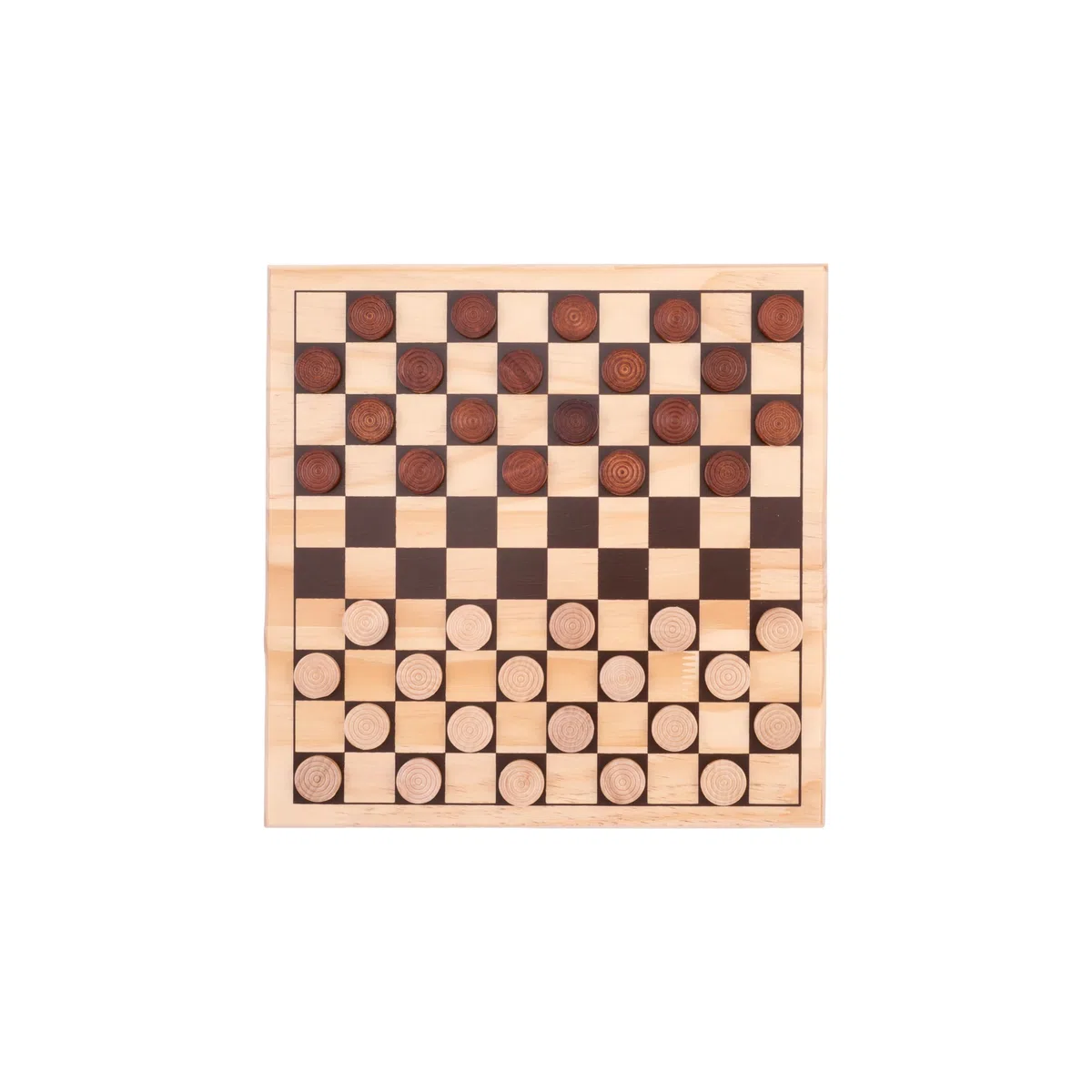 Engelhart - 150236 - Set di Scacchi/Dama in Legno di Betulla - 12"x12" - Tavolo da Gioco in Legno Massello - Gioco Completo di Pezzi, dai 6 Anni in Su (Dama)