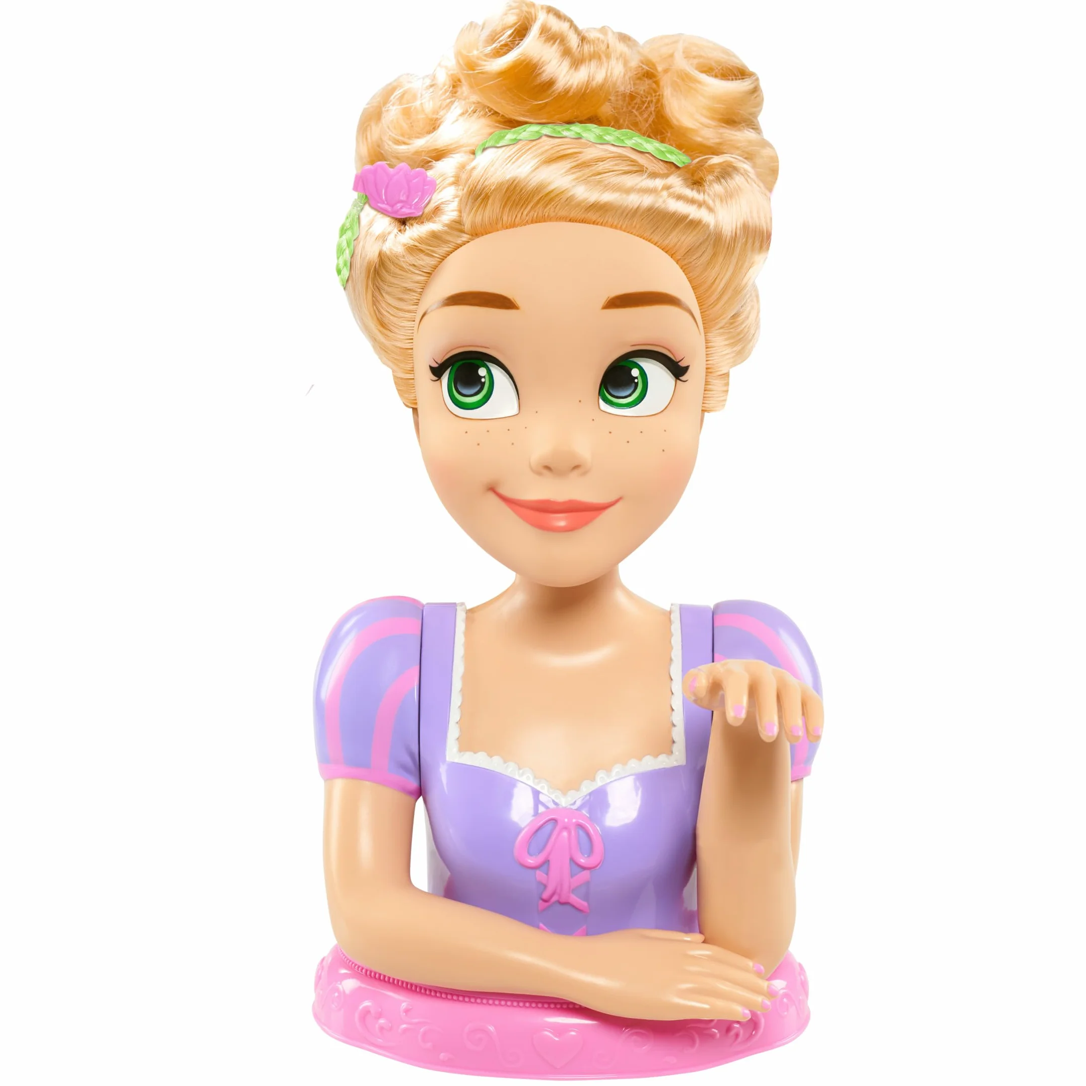 Just Play Testa di Deluxe Rapunzel da pettinare Disney Princess, Capelli biondi, Set di 13 Pezzi per Gioco di finzione, Giocattoli per Bambini dai 3 Anni