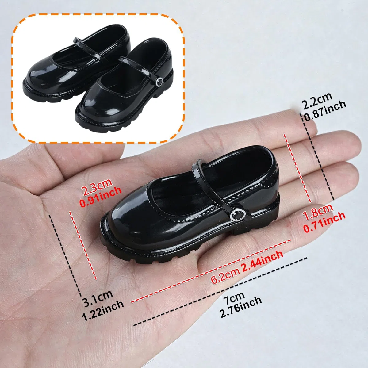 Harilla Scarpe Bambola 1/4 per Bambole BJD Miniature Accessori Figure Collezionabili in PU Resistenti a Usura Adatte a Collezionisti E Decorazione Casa, Nero