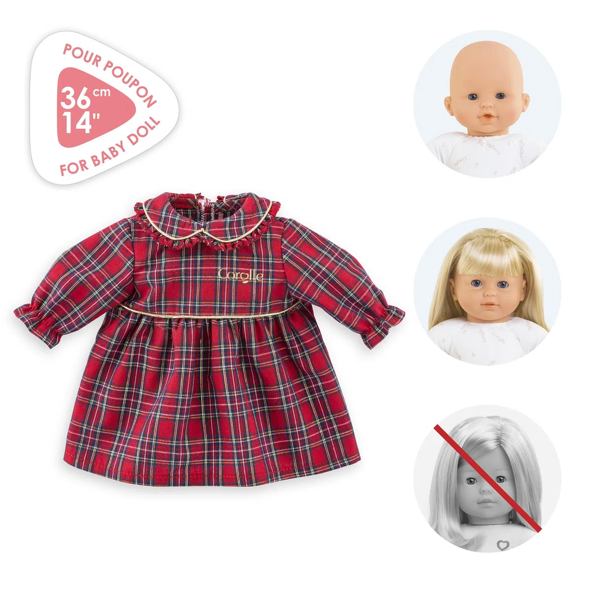 Corolle - Vestito, Corolla in Feste, indumento, per Poupon 36 cm, dai 2 anni, 9000141760