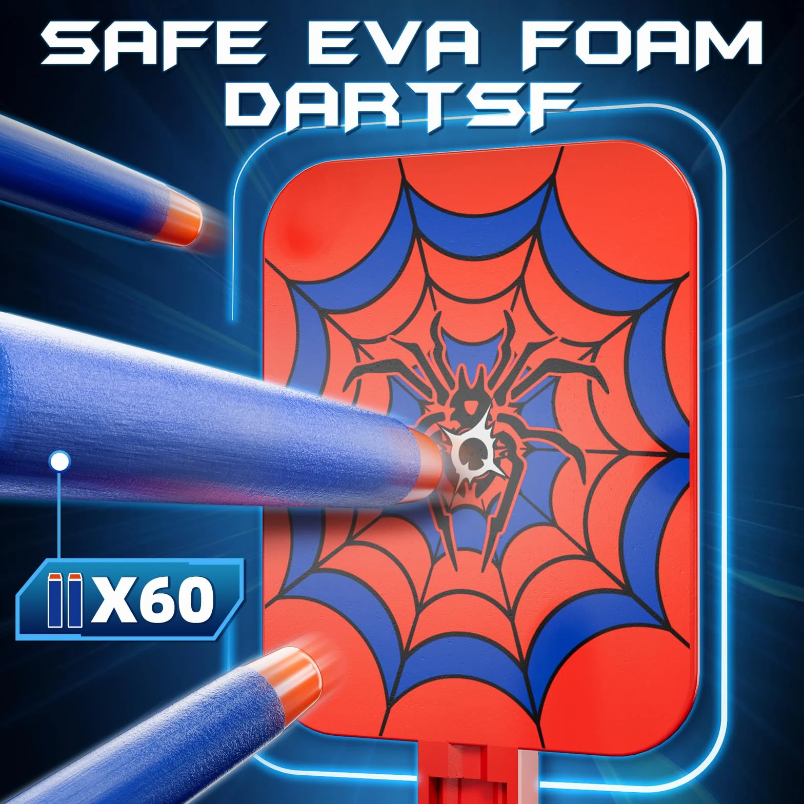 Lehoo Castle Bersaglio Nerf, Tiro al Bersaglio Bambini con Pistola Giocattolo, Gilet tattico, Regalo di Natale, Spider Giochi Bambino 5 6 7 8 9 Anni