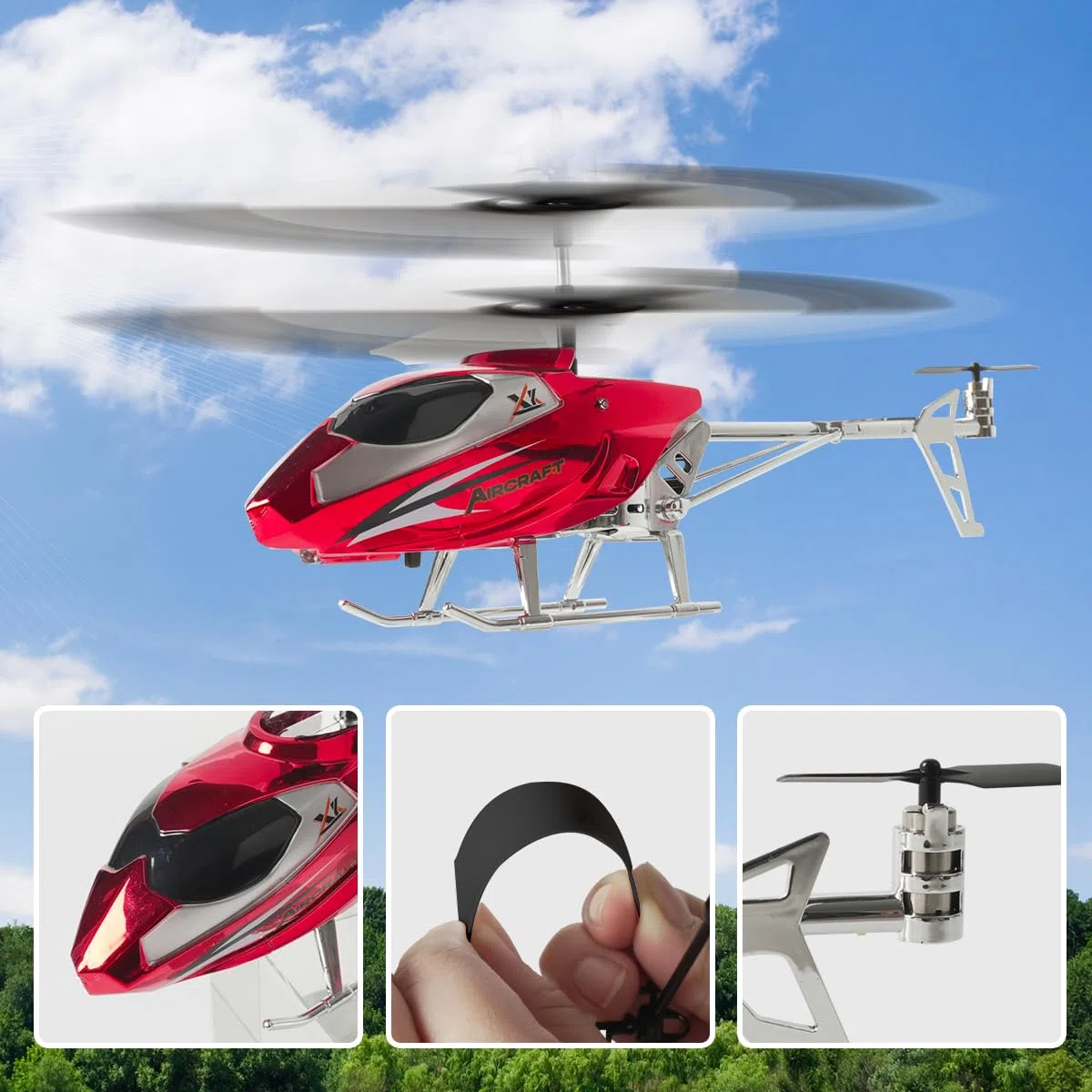 VATOS Elicottero RC Elicottero telecomandato 2.4G con luce LED, altezza fissa, decollo con un solo tasto, aerei RC per interni festival per ragazzi ragazze