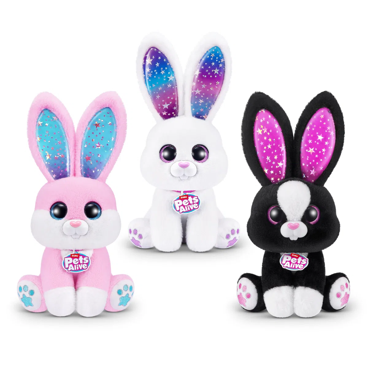 Pets Alive Magic Bunnies di ZURU Peluche magico elettronico e interattivo a sorpresa (Black Bunny)