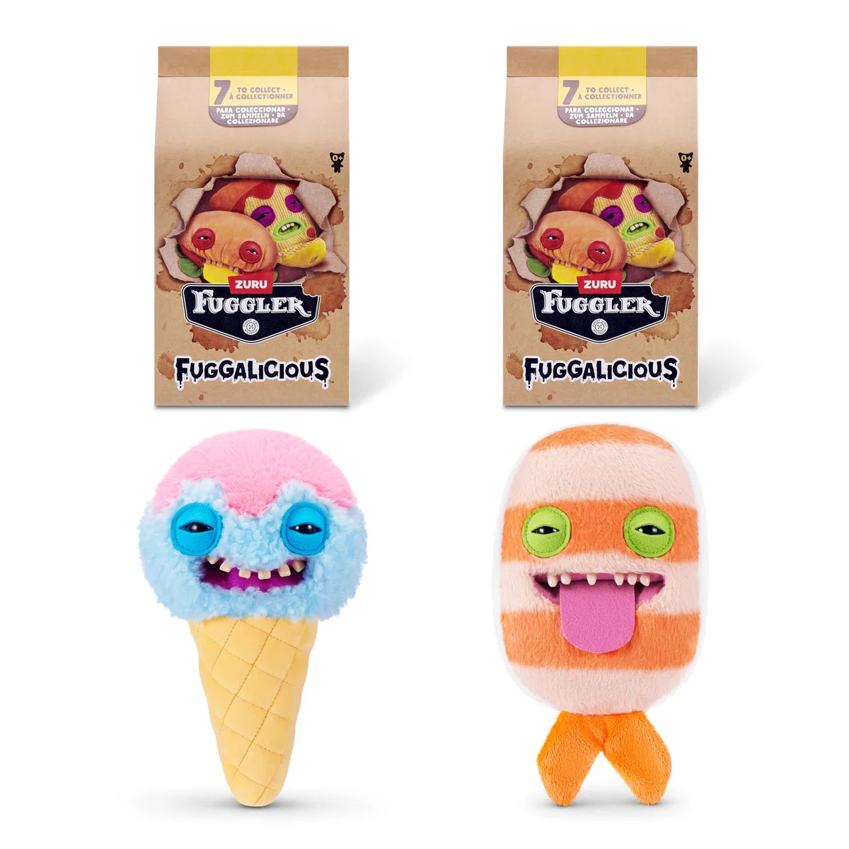 Fuggler Fuggalicious 9-Inch Plush Toy 2 Pack by ZURU – Giocattolo di peluche Funny Ugly Monster con denti quasi umani, peluche collezionabile per bambini, adolescenti