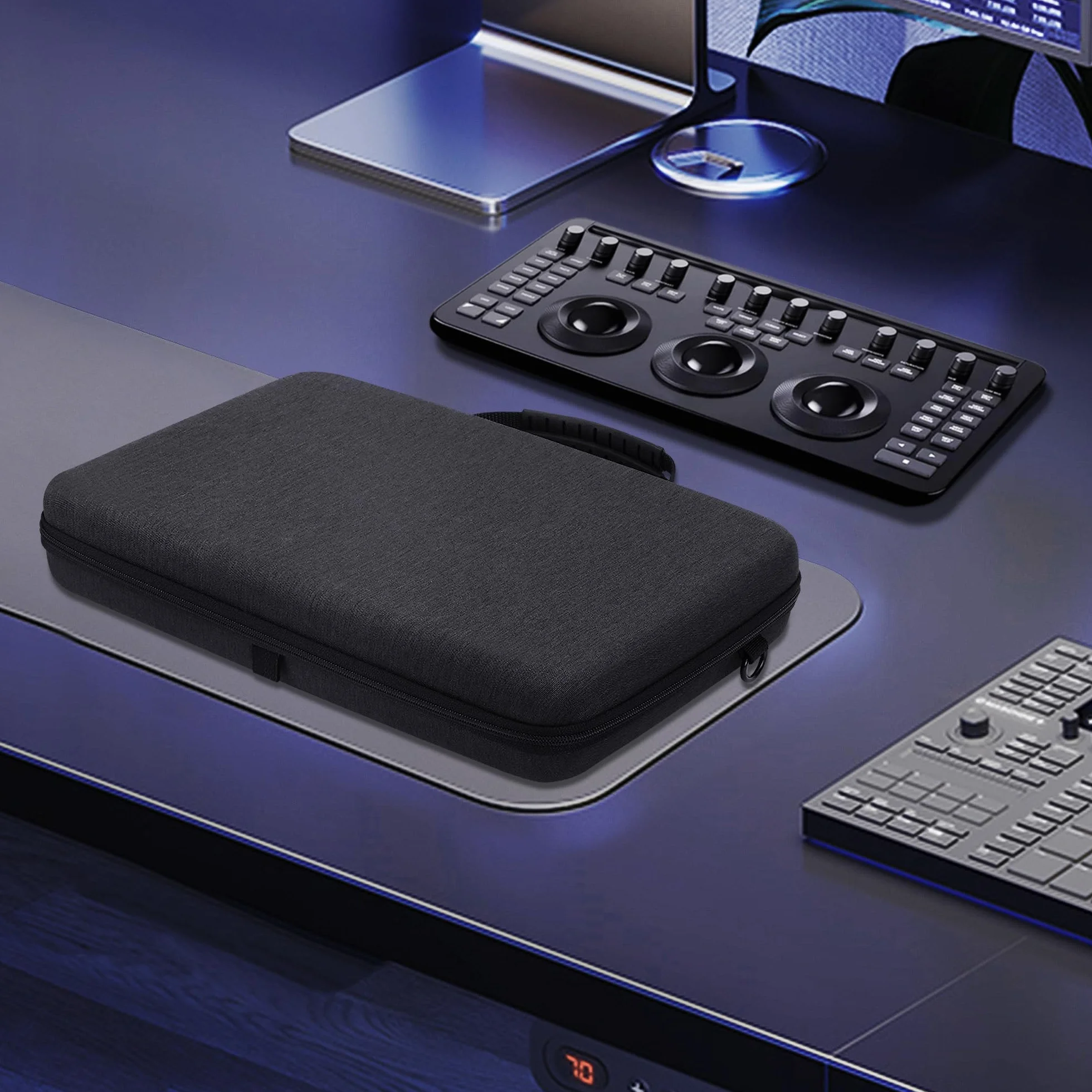 GEEKRIA Custodia rigida da viaggio, borsa protettiva EVA, compatibile con Blackmagic Design Davinci Resolve Micro Color Panel (grigio scuro)