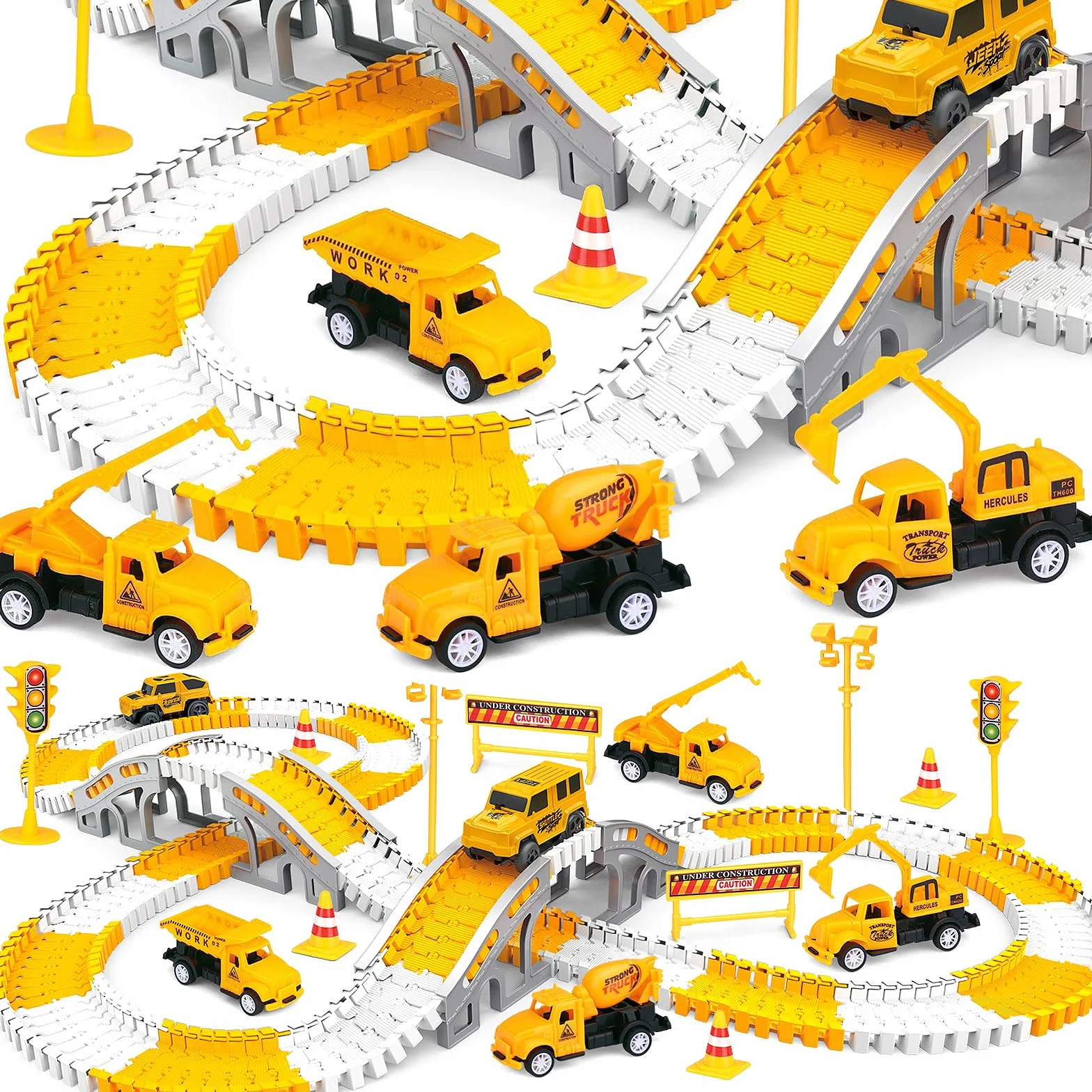 Pista Macchinine, 280 Pezzi Pista Auto Flessibile con 6 Auto Giocattolo, Piste da Corsa per Bambinis, Regalo di Compleanno per Bambini, Macchina per Bambini Regalo Bambino 3-8 Anni