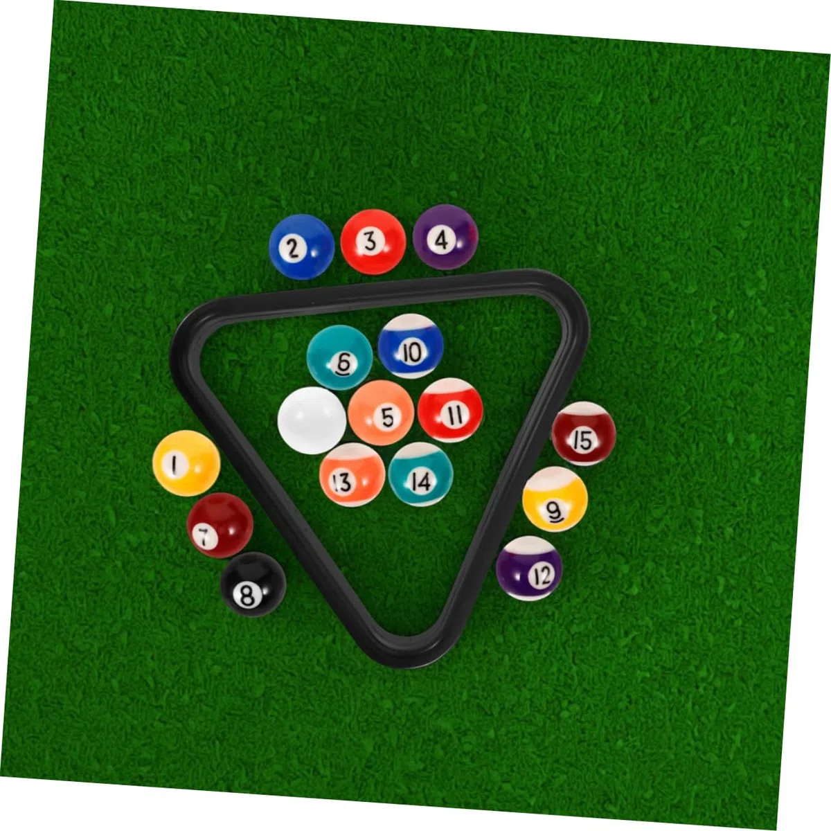 BESPORTBLE Set di 17 Mini Palline da Biliardo in Resina con Supporto Triangolare, per Casa e Scuola, Accessori Versatili per Tavolo da Biliardo per Ragazzi e Ragazze
