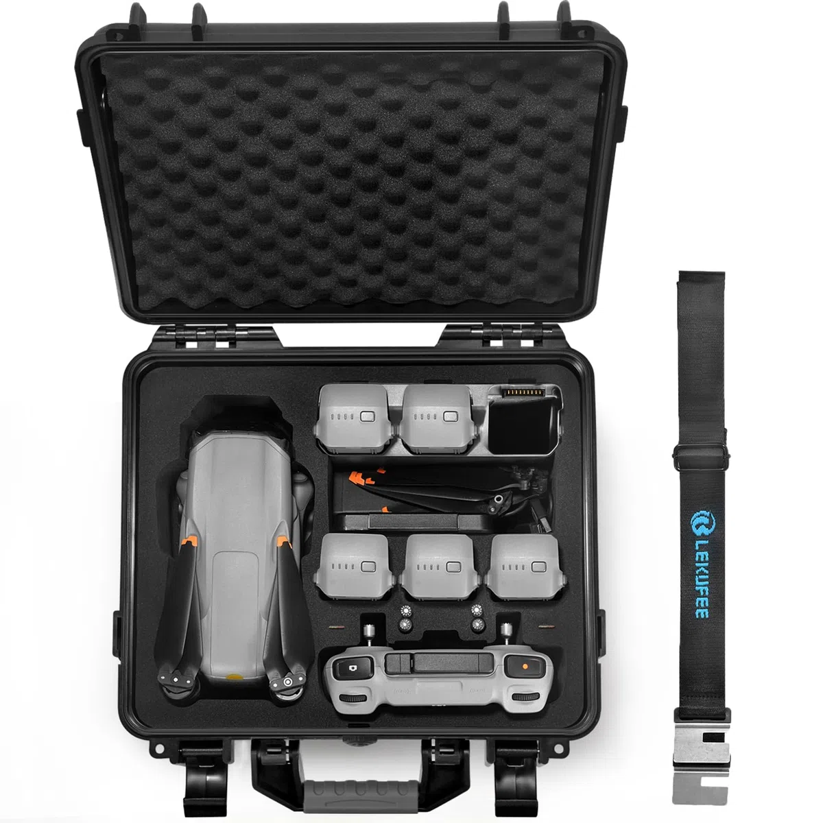 LEKUFEE Custodia Rigida Impermeabile per DJI Air 3S drone,DJI Air 3S Fly More Combo,RC 2,RC N2 e accessori (Solo Valigia)