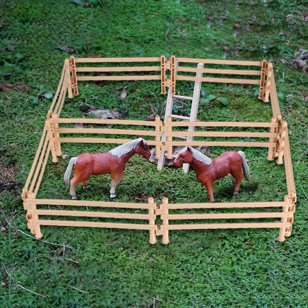 Mini Recinzioni da 60 Pezzi, Giocattoli Simulati per Recinzione Stabile, Decorazioni per Scene di Fattoria, Giocattoli Modello per Recinzione per Animali