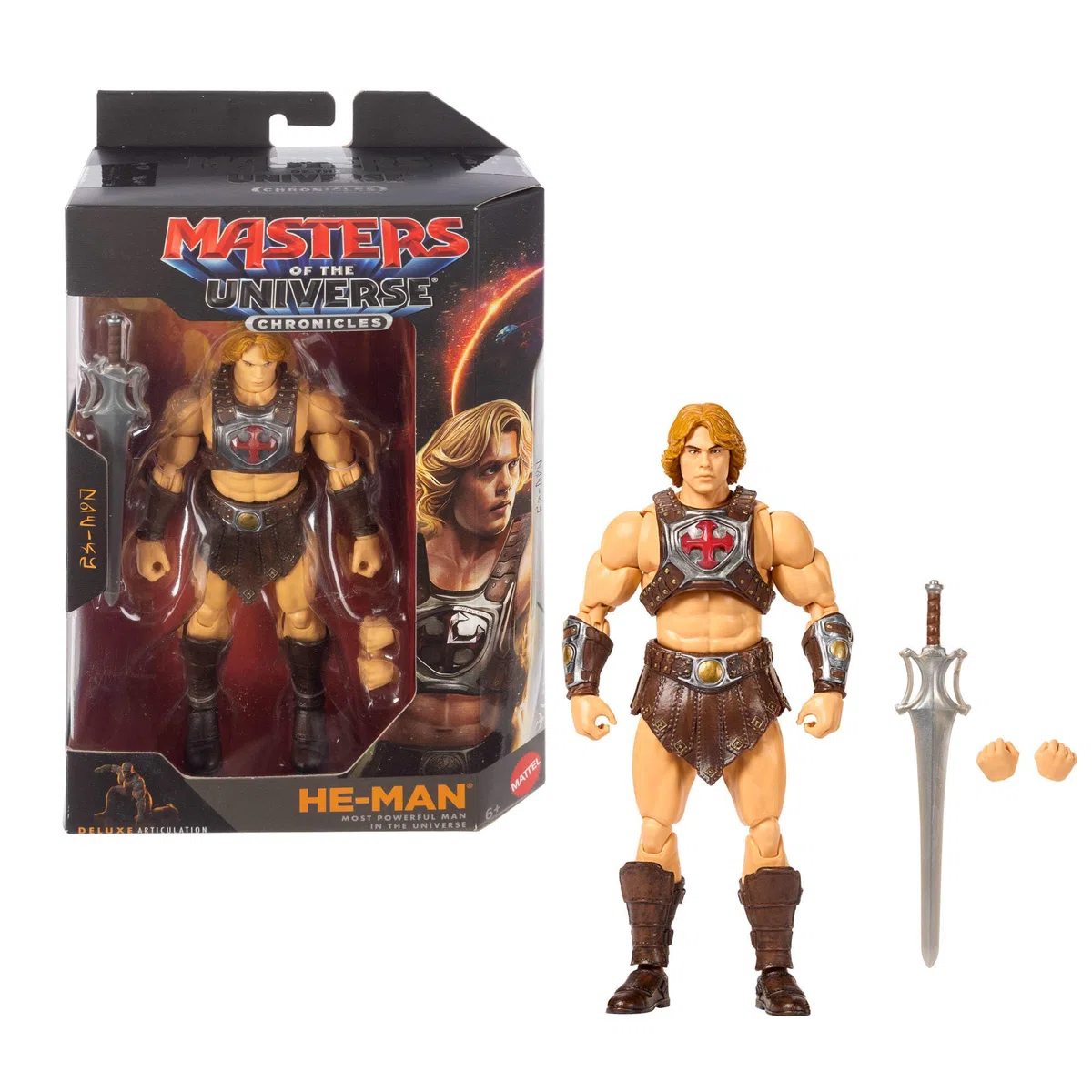 Masters of the Universe Chronicles - He-Man, action figure dell'eroe più potente dell'universo dal film del 2026 in scala 1:12, ispirato a Nicholas Galitzine, 6+ anni, JKJ26