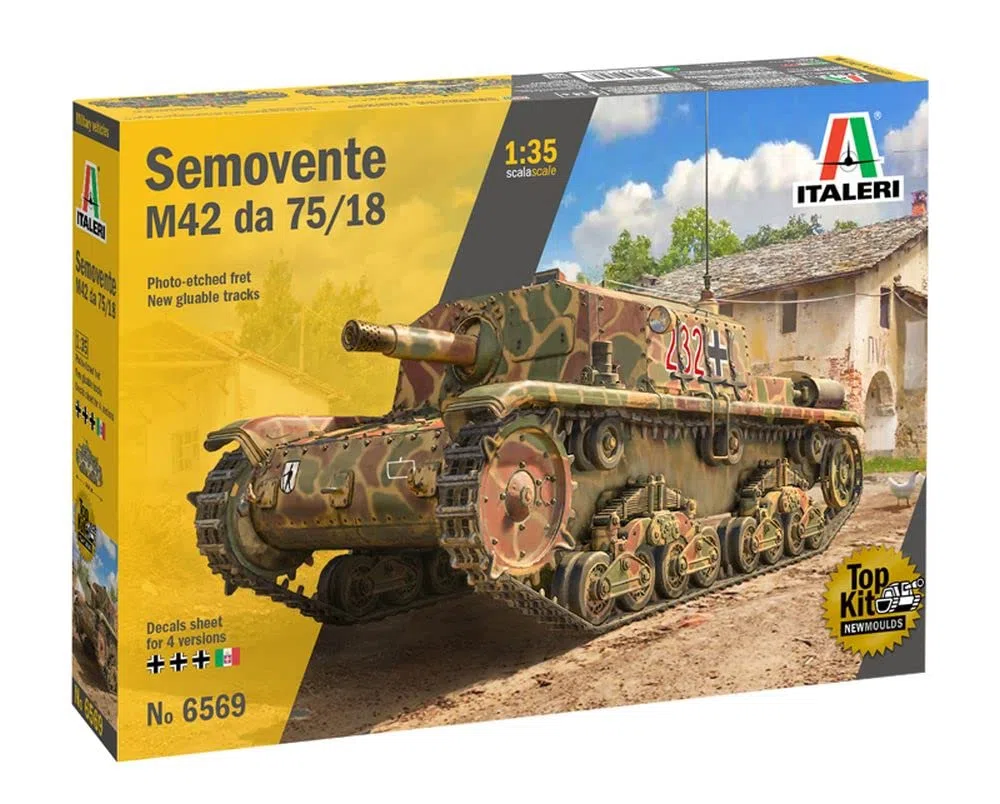 Italeri 6569 Semovente M42 da 75/18 mm, Scala 1:35, Plastic Model Kit, Modello in plastica da Montare, modellismo, mezzi Militari
