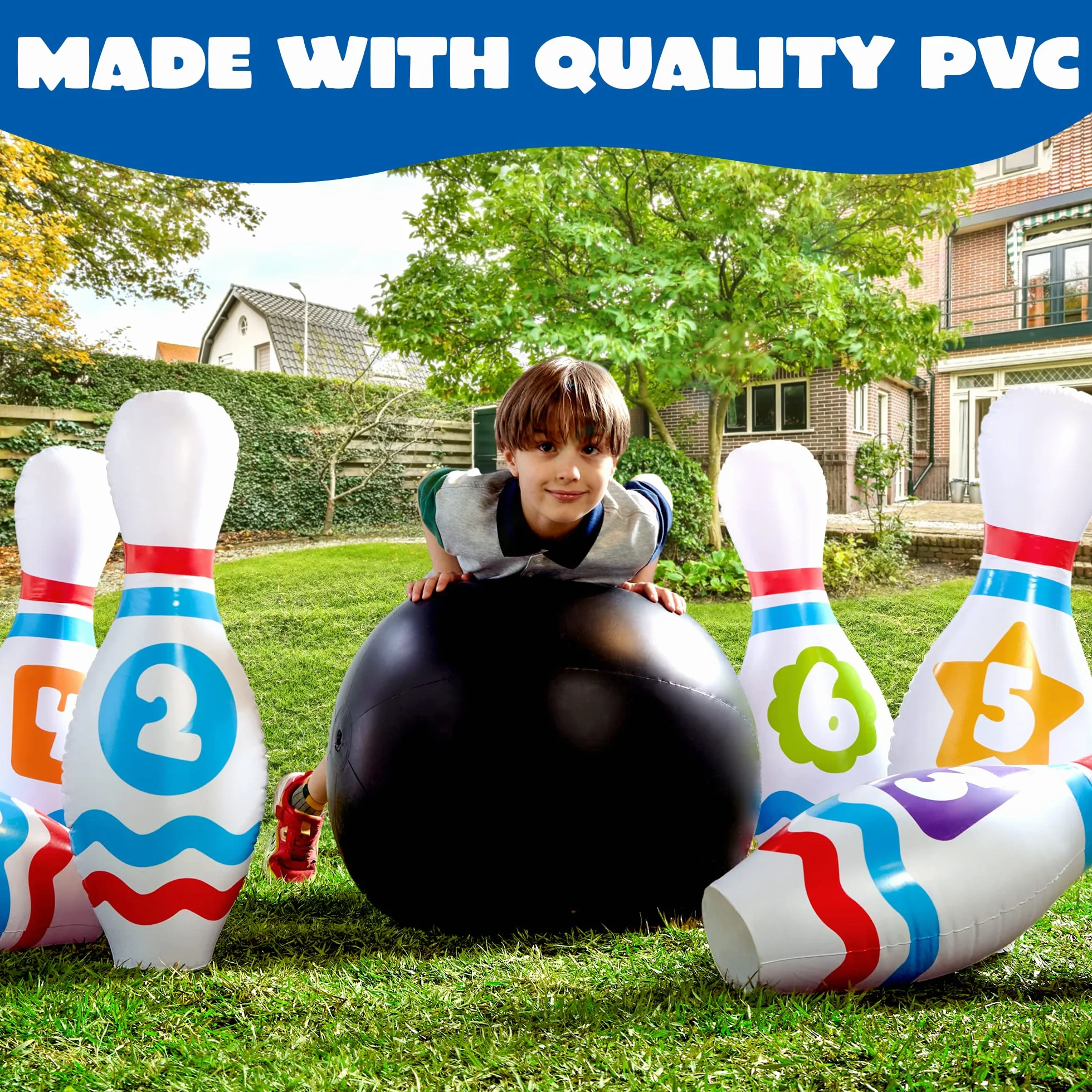 JOYIN Giant Inflatable Bowling Set for Kids and Adults, Christmas Birthday Party Games, Kids Education Motor Skills Toys