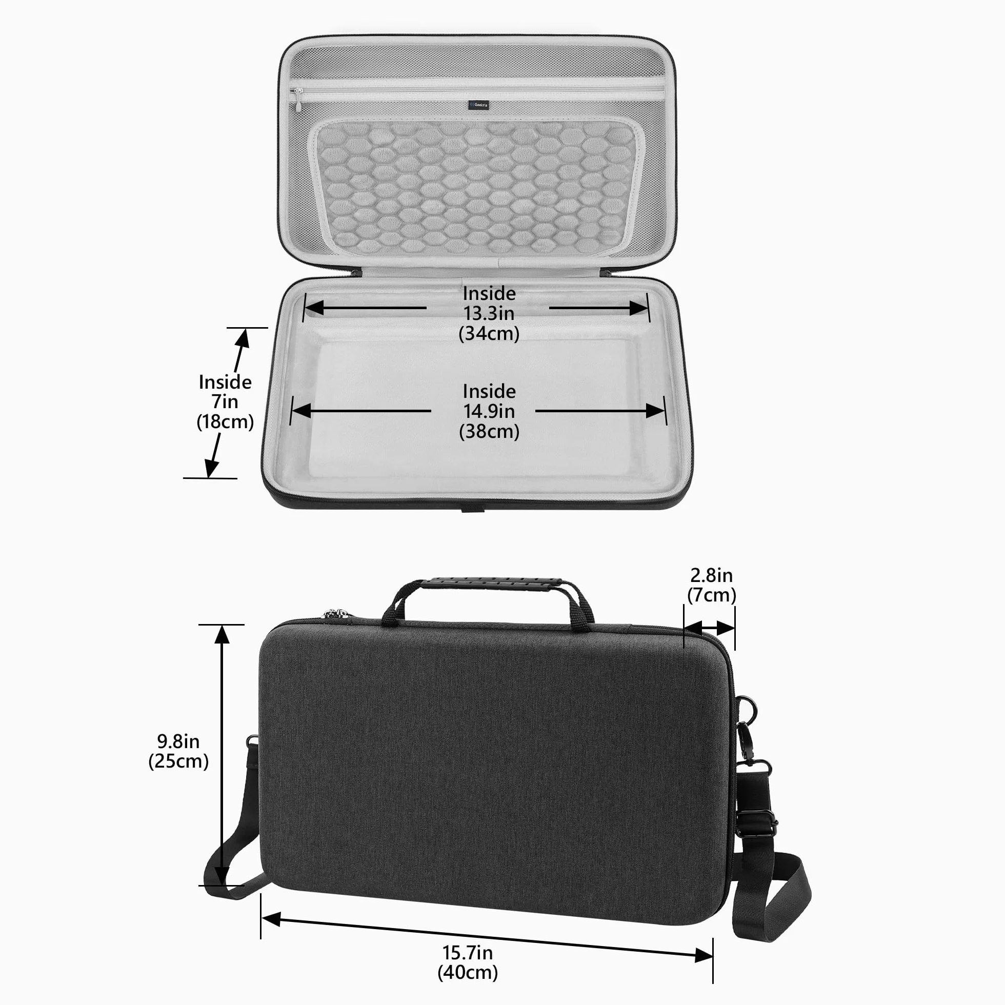 GEEKRIA Custodia rigida da viaggio, borsa protettiva EVA, compatibile con Blackmagic Design Davinci Resolve Micro Color Panel (grigio scuro)