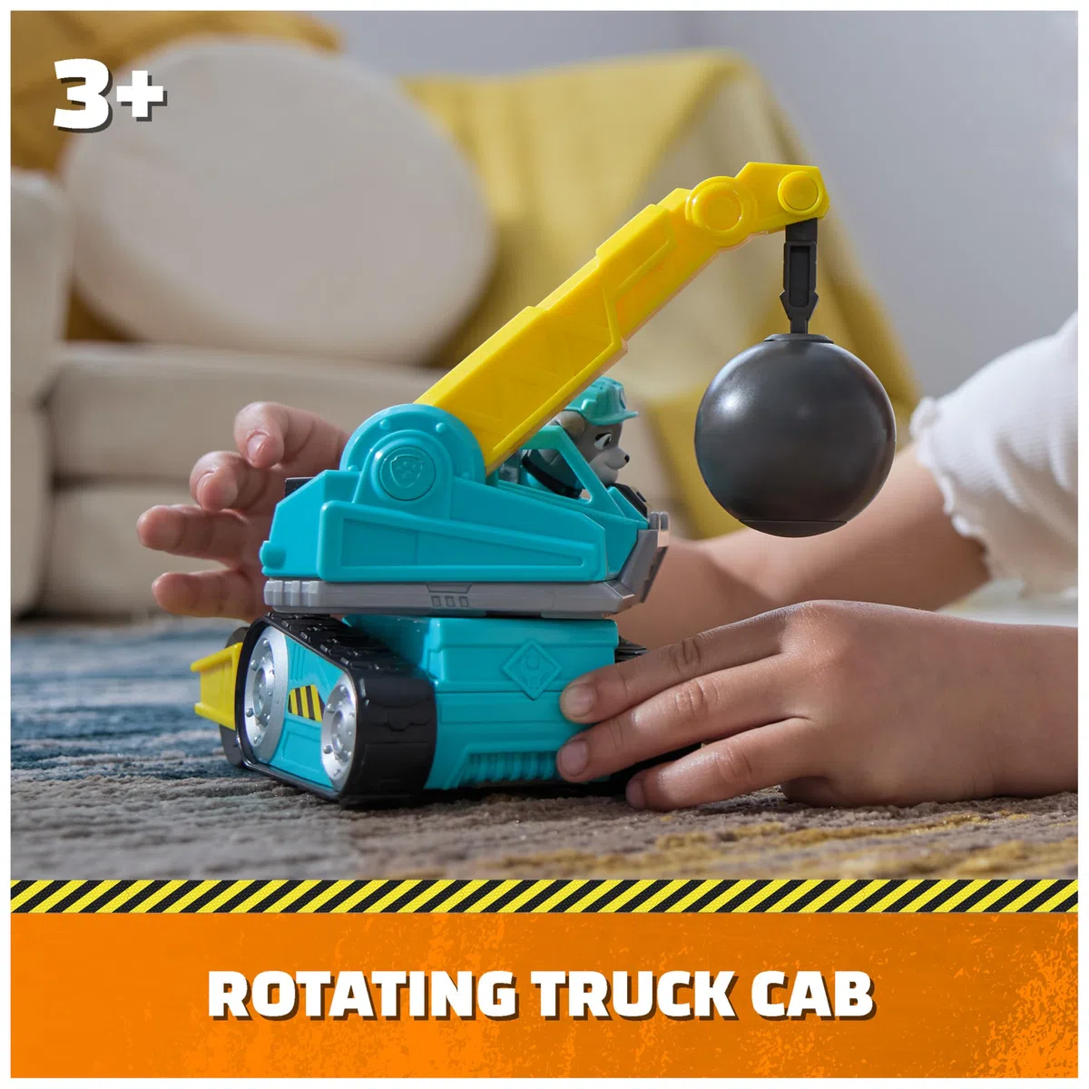 Rubble & Crew, Camion Giocattolo Motor's Wrecking Ball con Action Figure e Giocattoli mobili da Cantiere, Giocattoli per Bambini dai 3 Anni in su