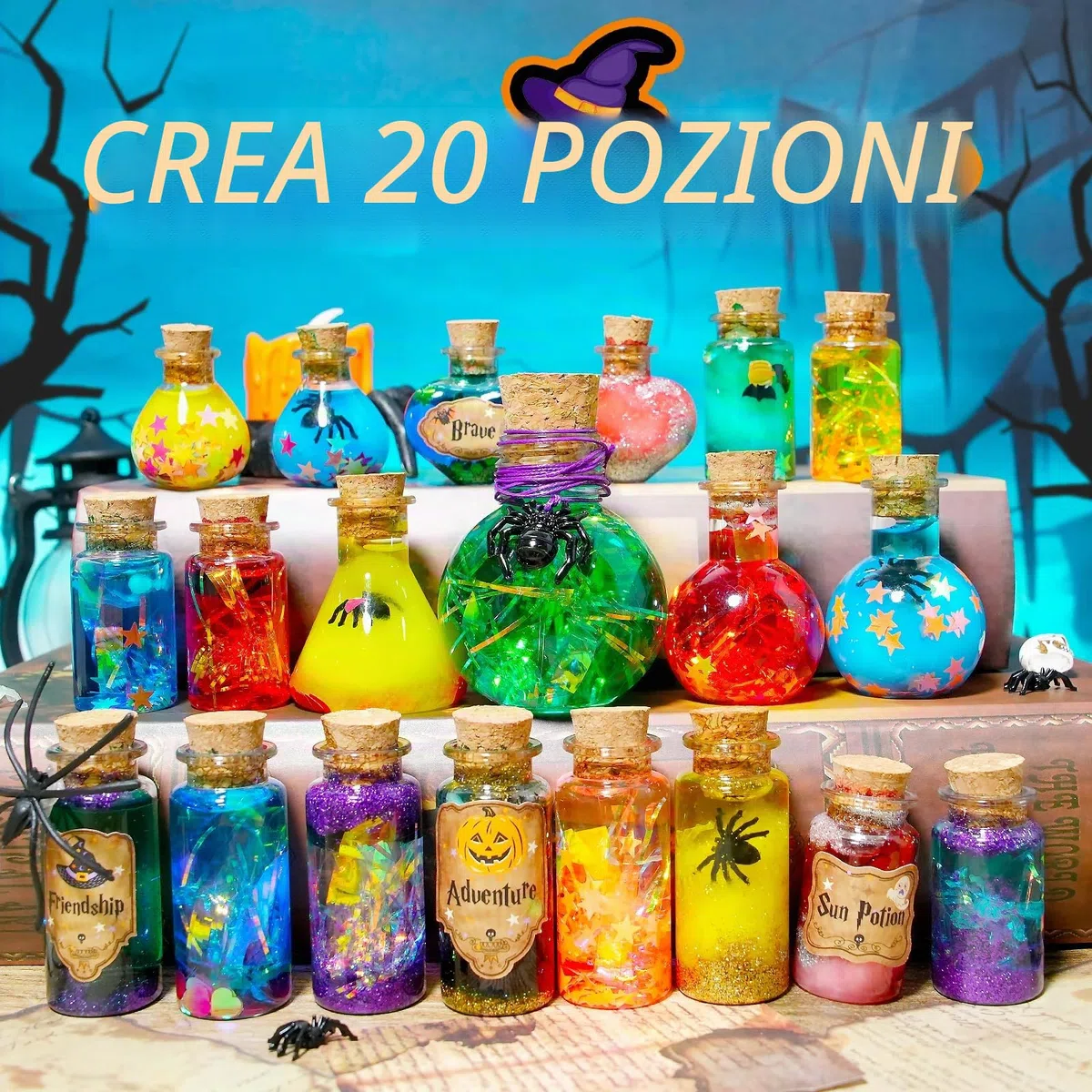 LDomet Kit artigianale per bambini, Kit di pozioni magiche per bambini - Mescolare 20 bottiglie di pozione strega bagliore, Natale regali di compleanno per ragazze ragazzi 6 7 8 9 10+