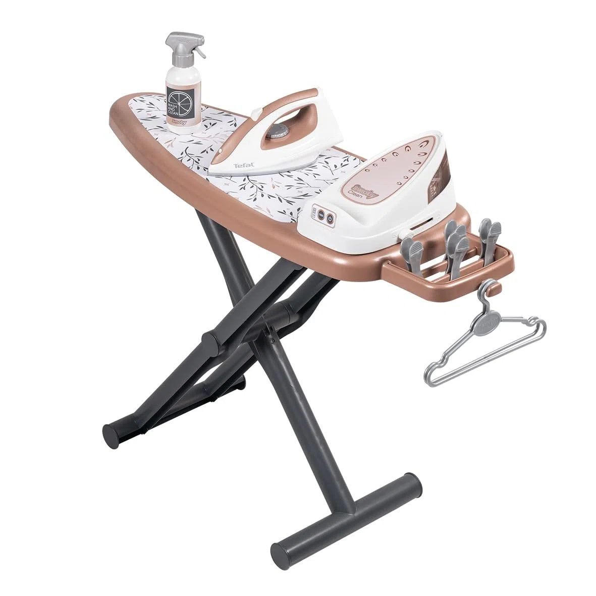 Smoby - Tefal - Asse da stiro + generatore di vapore - Biberon, grucce, mollette incluse - Dai 3 anni - Prodotto in Francia
