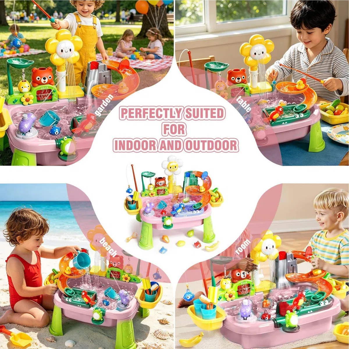 Tavolo D'Acqua Per Bambini Con Rubinetto,Giochi Piscina Elettrici Divertenti Educativi | Tavolo Giochi D'Acqua Estivo Lavello Cucina | Adatto A Bimbi E Bimbe, Interno Ed Esterno, Casa Giardino Spiaggi