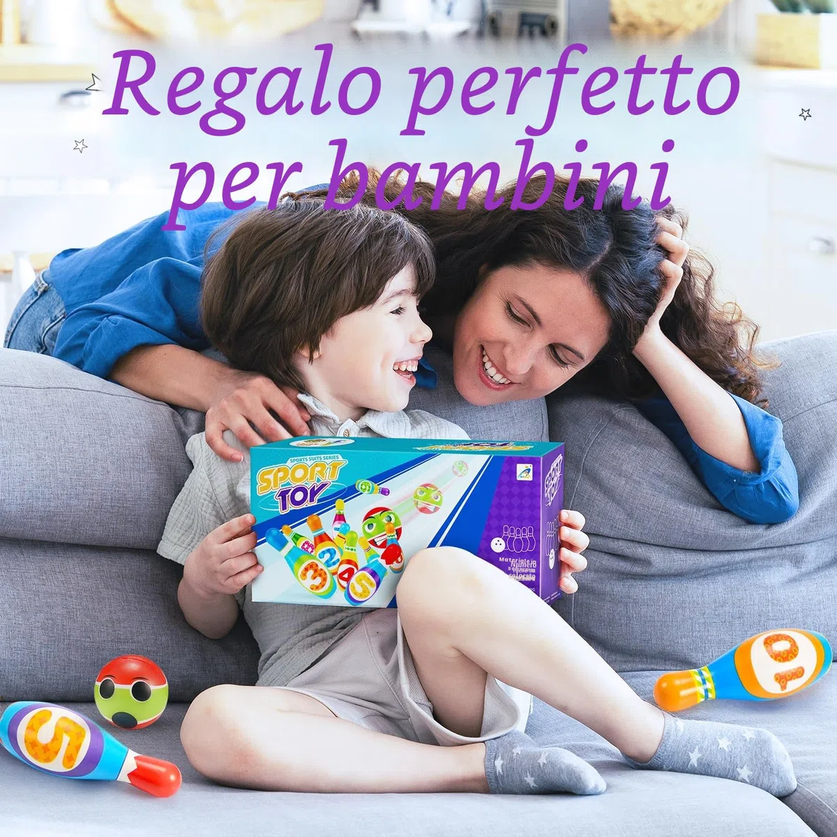 Bowling per Bambini, Regalo Bambino 1 2 3 Anni Giochi Bambini 2 3 4 5 Anni Giochi da Esterno per Bambini 1-6 Giochi Bambino 3 4 5 6 Anni Maschio Giocattoli 1 2 3 Regali per di Natale 1 2 3