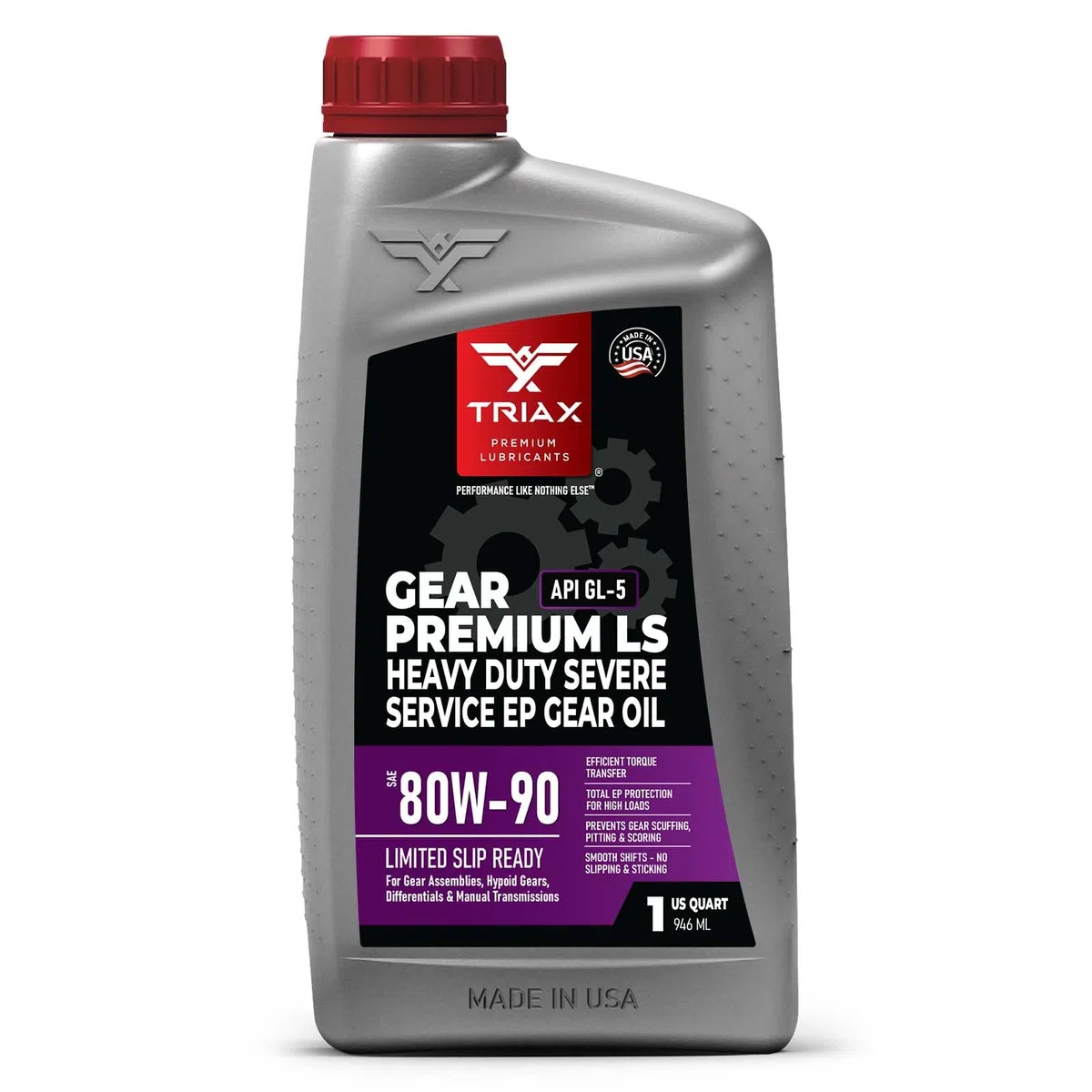 TRIAX HD Gear Premium LS 80W-90 GL-5 olio lubrificante per cambi manuali, differenziali a slittamento limitato, trasmissioni manuali, ingranaggi ipoidi, assali. Approvato NATO Military (1 quarto)