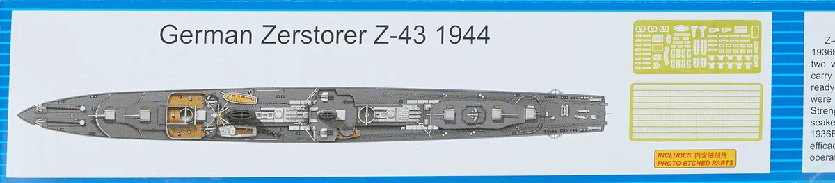 Trumpeter 05323 - Modello di cacciatorpediniere Tedesco Z-43, 1944