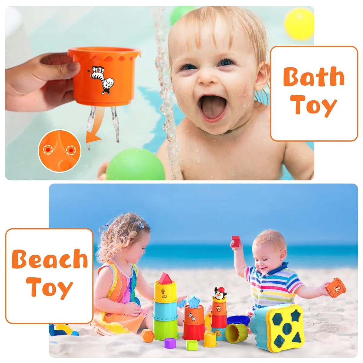 MOONTOY Giocattoli Bambino 1 anno,Montessori Giocattolo per Bambini Ragazzo Ragazza,Blocchi Colorati per Insegnare Forme, Numeri e Colori,Regalo per Compleanno e Natale per 1 2 3 4 Anni