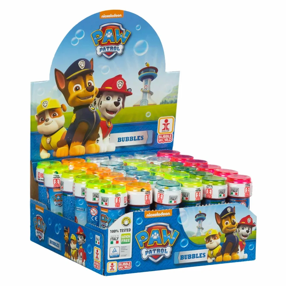 Dulcop Paw Patrol Set di 36 tubetti di Bolle di Sapone, 103693000, 60 ml