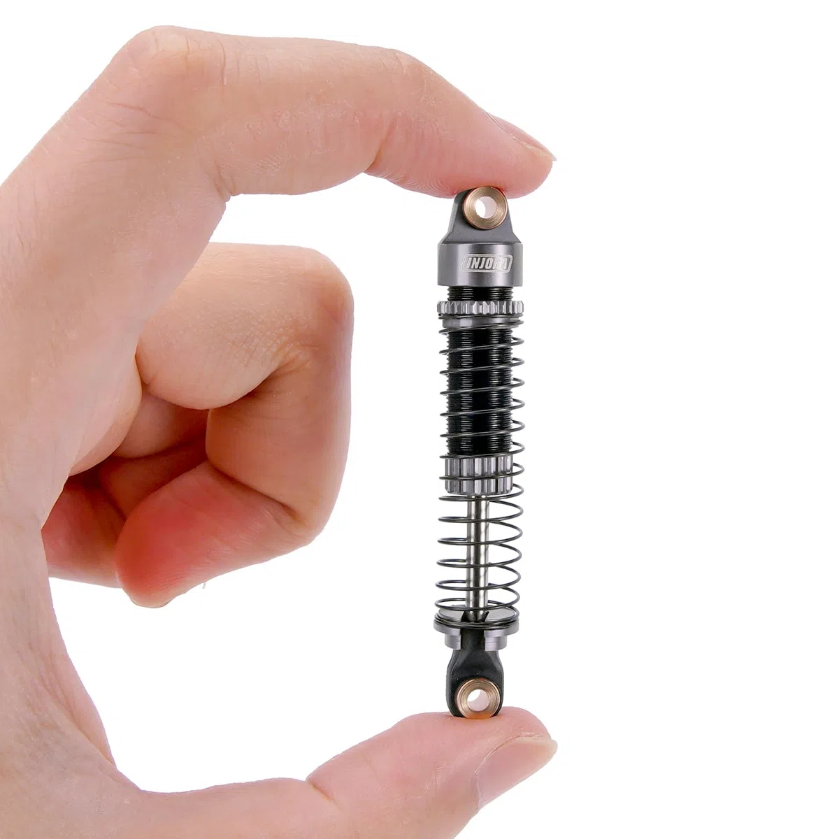 INJORA 59MM Ammortizzatori Long Threaded Ammortizzatore Smorzatore Olio per TRX4M K10 High Trail Upgrade 1/18, Grigio
