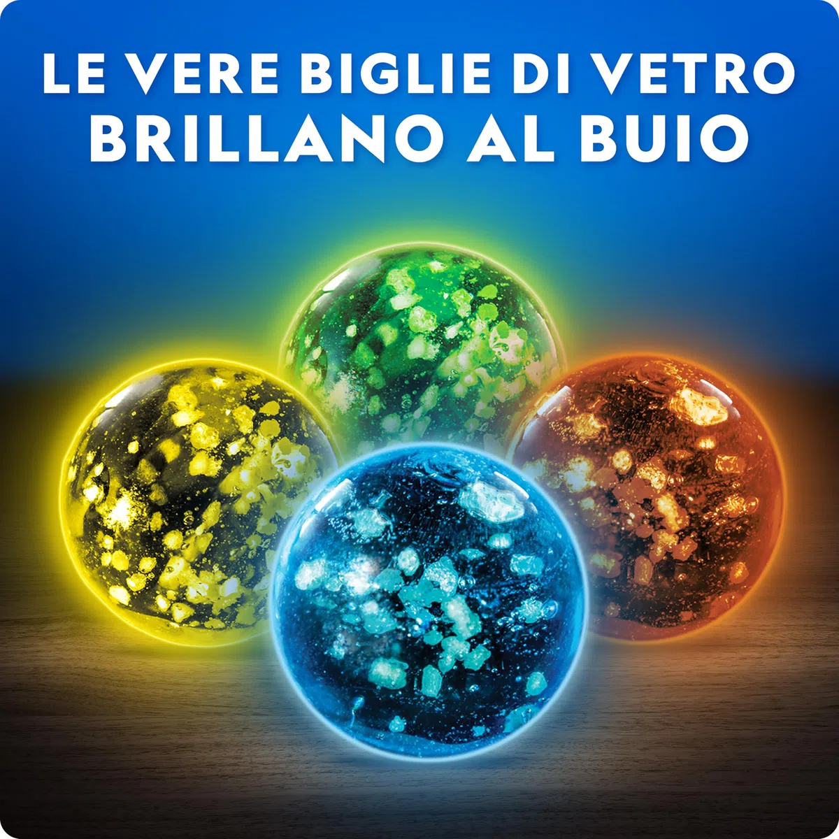 NATIONAL GEOGRAPHIC Percorso di Biglie Fluorescenti – Kit di Costruzione con 15 Biglie in Vetro che si Illuminano al Buio e Sacca, Gioco STEM per Bambini e Bambine