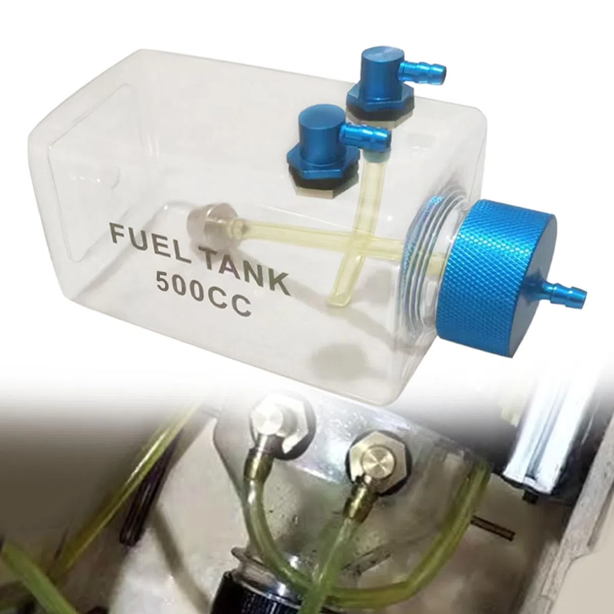 Perfeclan Serbatoio carburante per aeromobili RC, serbatoio di carburante trasparente per parti aeromobili, 500CC