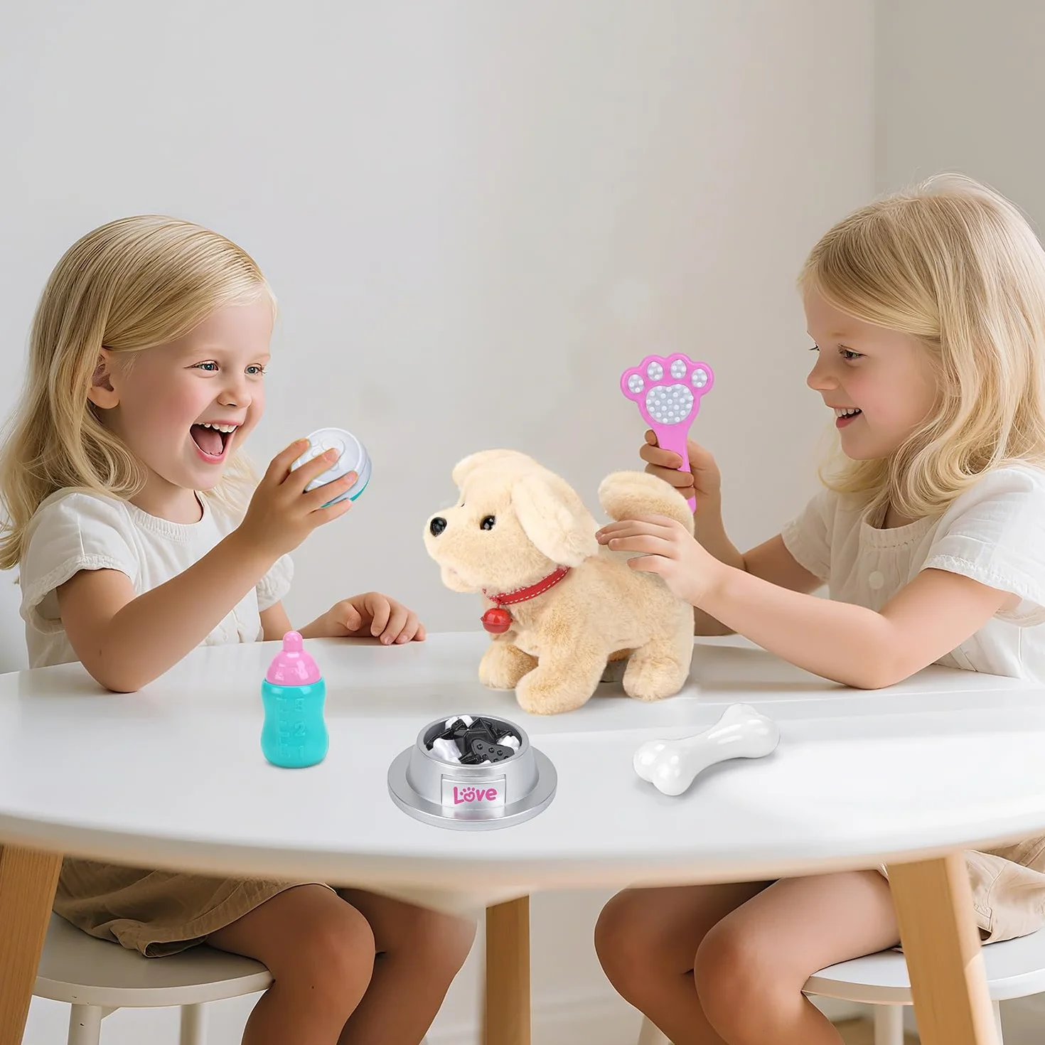 Giocattolo per cani per bambini con guinzaglio che corre e abbaia, giocattolo elettronico per animali domestici, gioco interattivo per cani con camminare, abbaiare, coda per bambini e bambine 2 3 4