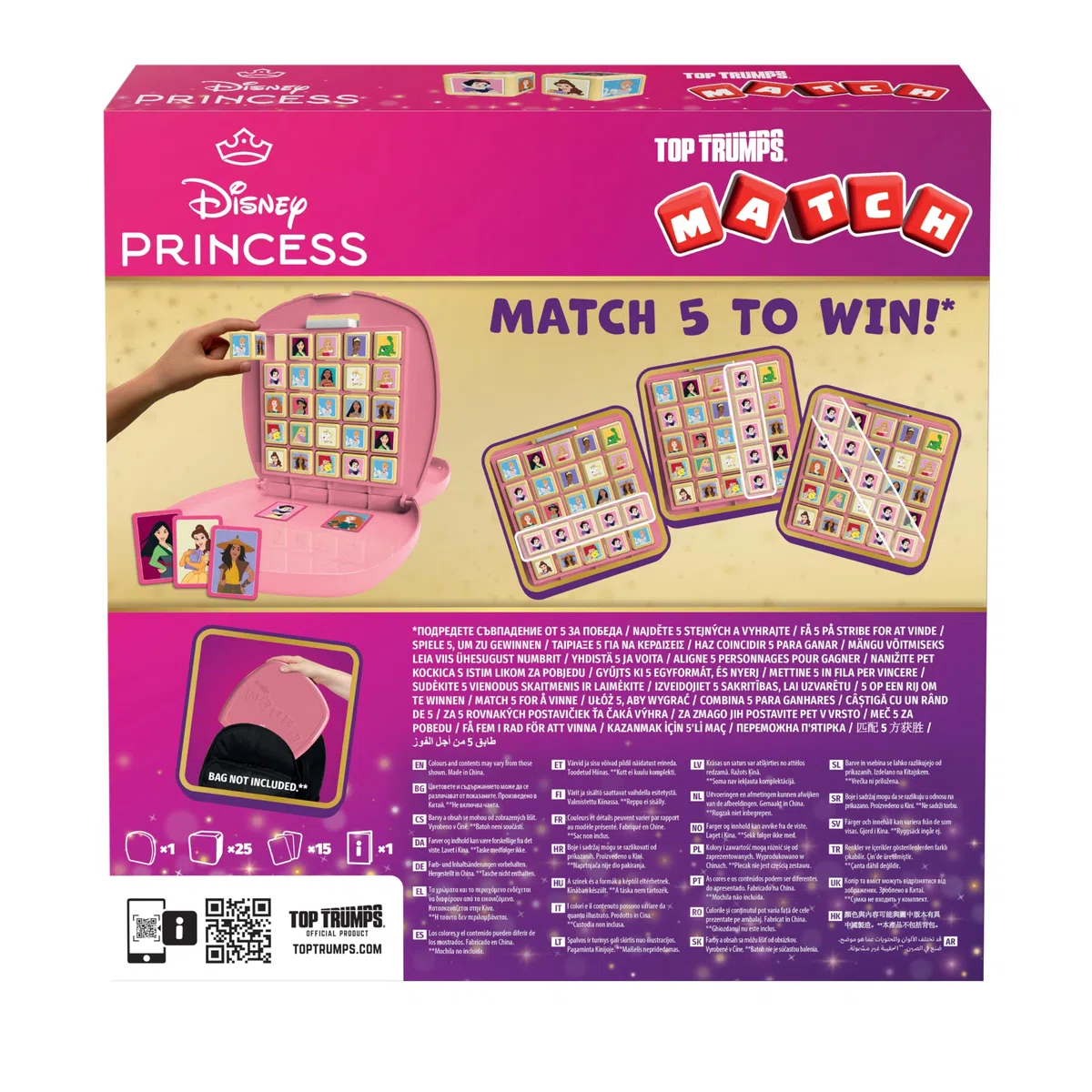 Top Trumps Disney Princesses Match - Giochi per Bambini Disney Principesse 4 Anni Di Più - Partita Logica Gioco 2 Giocatori - Giochi Strategia - Gioco Vassoio