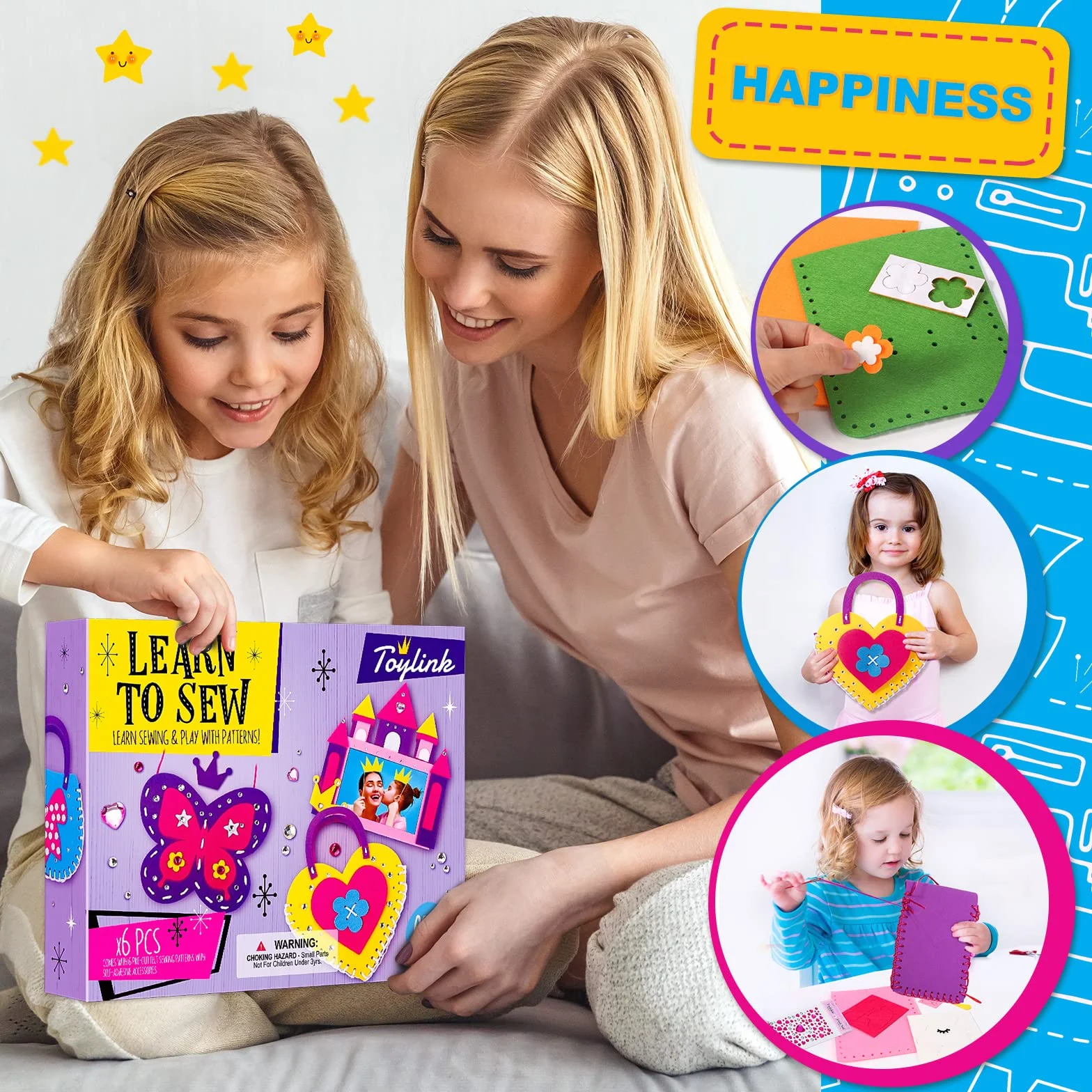 Tacobear Kit Cucito Bambina Unicorno Farfalla Castello Feltro Fai da Te per Bambini Kit da Cucito Kit Materiale per Lavoretti Regalo per Bambina 5 6 7 8 9 10 Anni