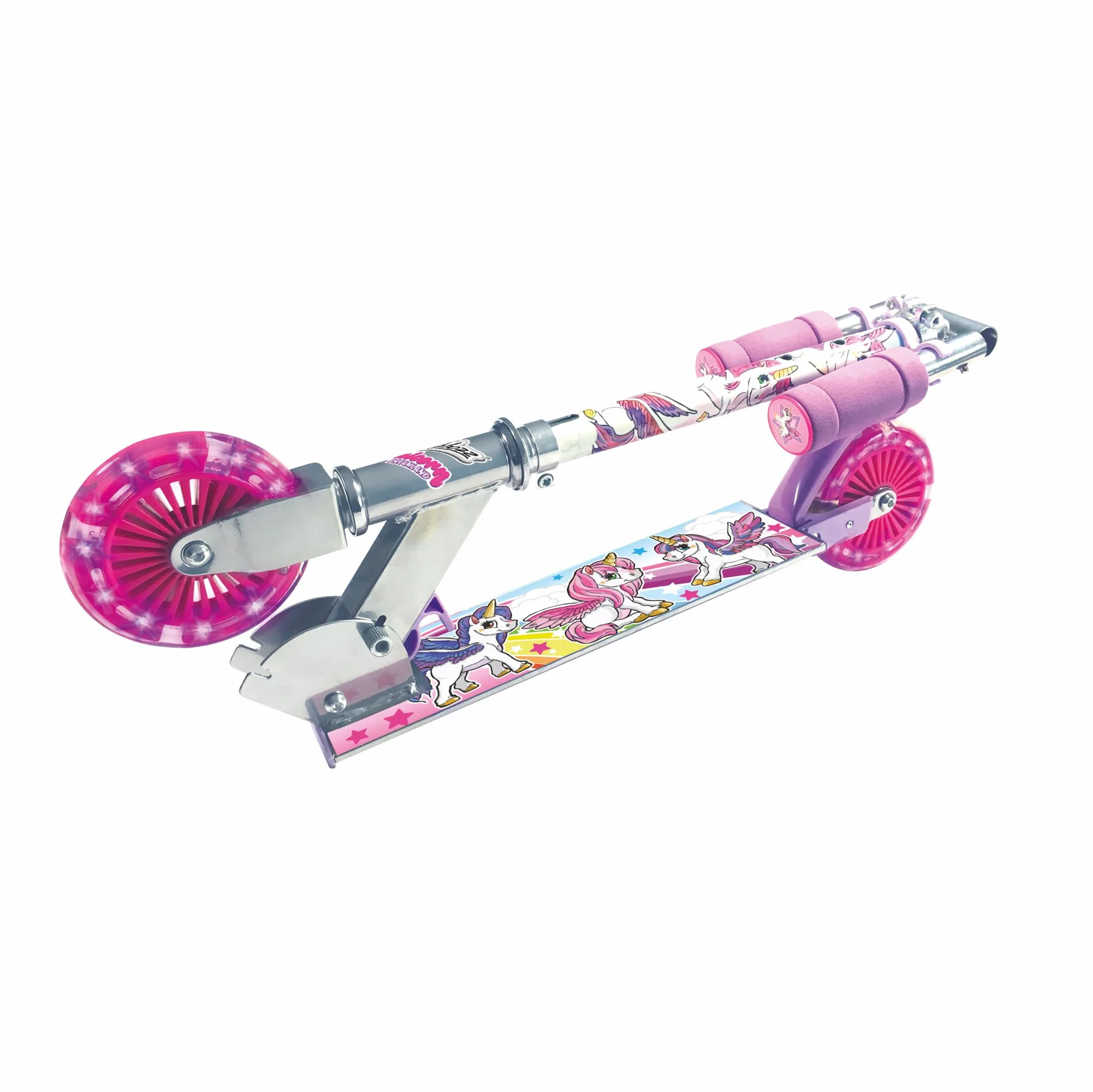 Ozbozz SV13988 - Monopattino con 2 ruote illuminate, Da 4 anni a 11 anni, Regolabile, Multicolore