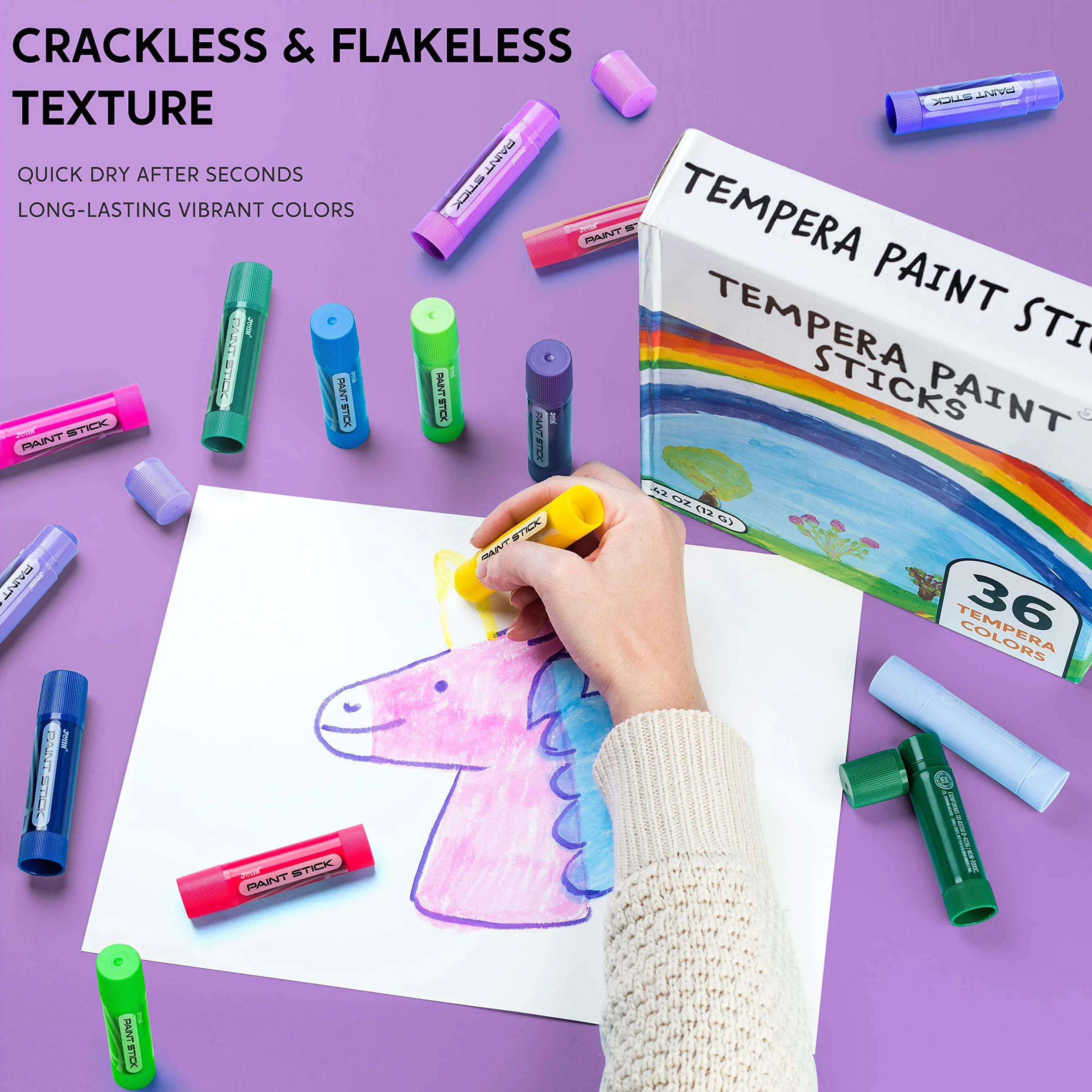 JOYIN 36 Barras Temperelli Per Bambini Lavabili Tempere Solide, Colorate Tempera Per Bambini 1 Anno Tempera Stick, Regali Creativi Acquerelli Per Ragazzi E Ragazze