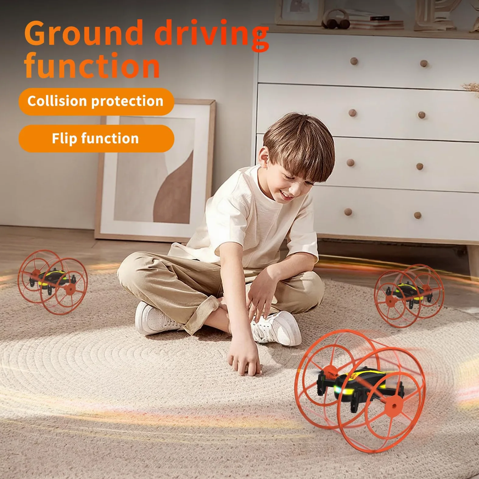 M17 Quadricottero RC per Principianti Mini Drone con Copertura Protettiva Modalità Terra-Aria Droni Indoor and Outdoor Capovolgimento 3D Modalità senza Testa Operazione con Un Tasto Regalo