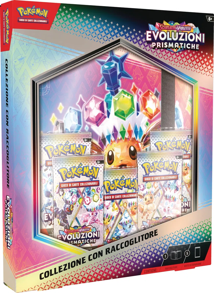 GCC Pokémon: collezione con raccoglitore dell’espansione Scarlatto e Violetto - Evoluzioni Prismatiche (raccoglitore da 378 tasche e cinque buste di espansione)