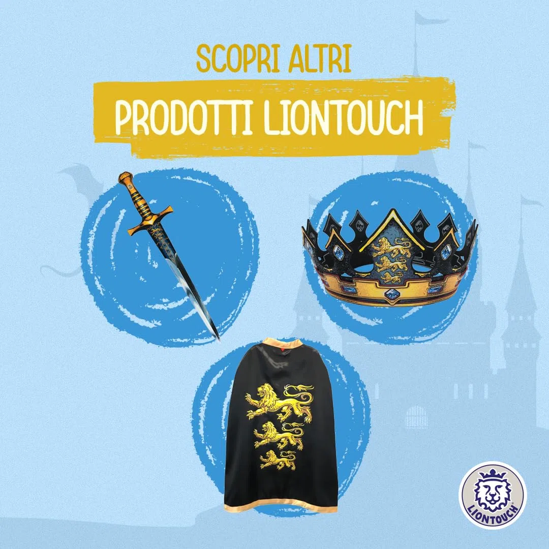 Liontouch - Scudo da Re dei Tre Leoni - da 3 + | Giocattolo in Gommapiuma a Tema Medievale, Ideale per Avventure Regali | Armi Sicure e Accessori per Battaglie, Giochi di Ruolo e Costumi per Bambini