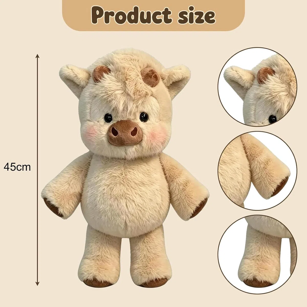 45cm Peluche Che Corre, Mucca Che Peluche, Running, Vitello Che Morbido Giocattolo, Cinghiale Che Corre Vitello per Ragazzi e Ragazze
