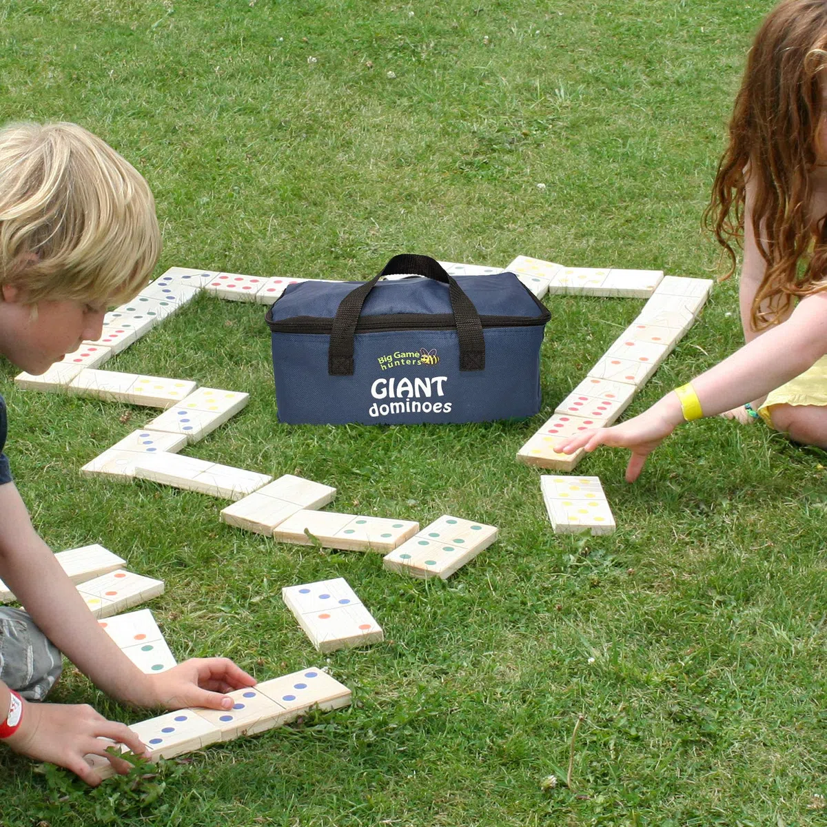 Garden Games Domino Gigante in Legno in Una Borsa per Stoccaggio
