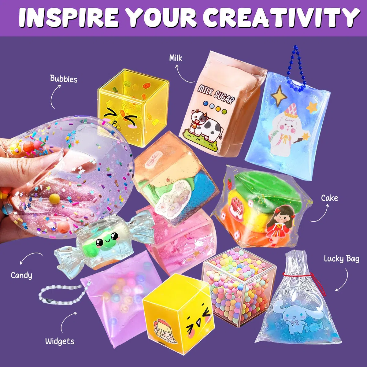 vamei Nano Tape Bubble Kit Lavoretti Creativi per Bambini con Nano Tape, Argilla, Perline, Adesivi Kawaii e Accessori, Nanotape Materiale per Lavoretti Creativi Giochi Regalo per Bambini Bambina