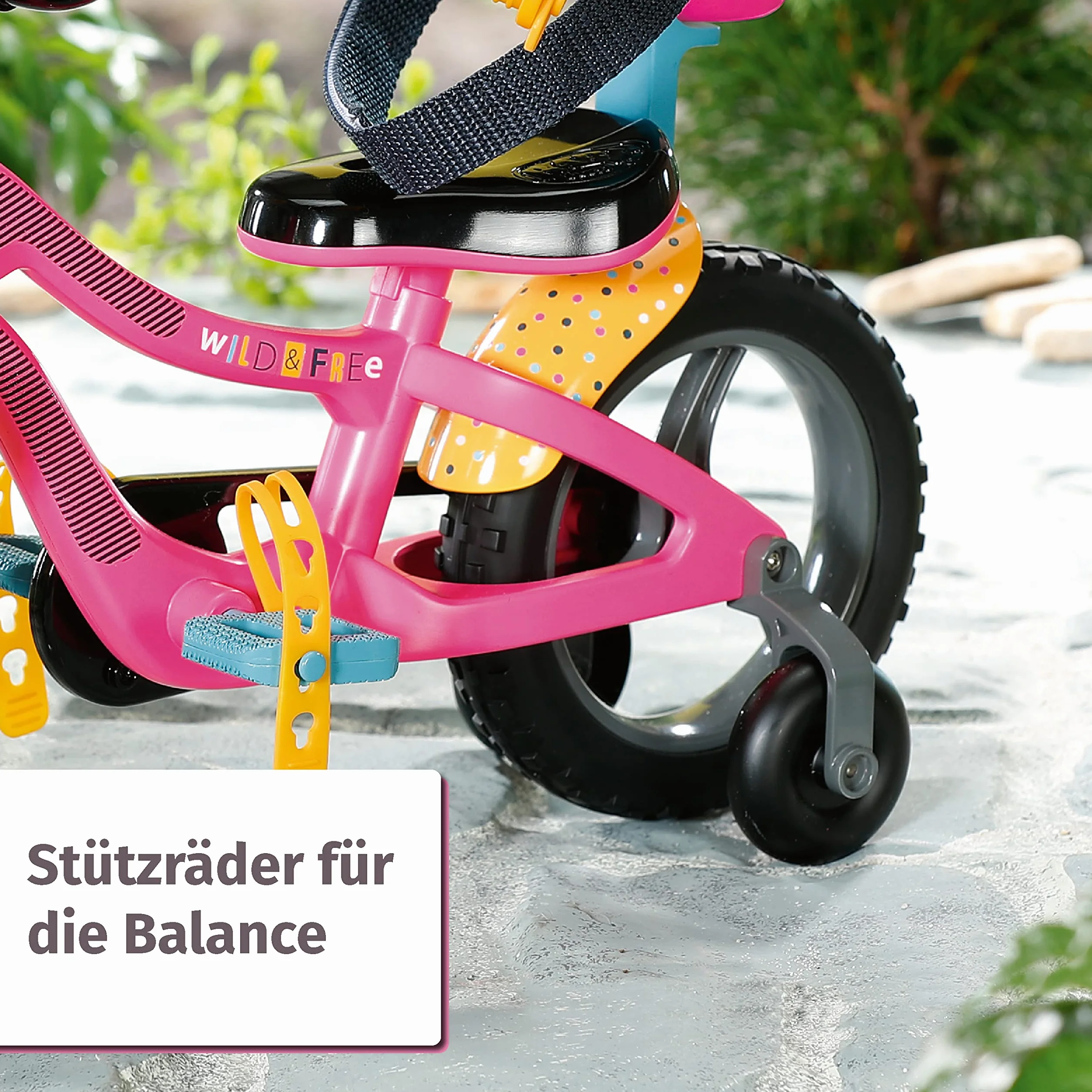 BABY born Bicicletta per Bambole di 43cm- con Clacson, Luci e Parafanghi - per Mani Piccole, Il Gioco Creativo Promuove L'Empatia e Le Abilità Sociali, per Bambini dai 3 Anni in su
