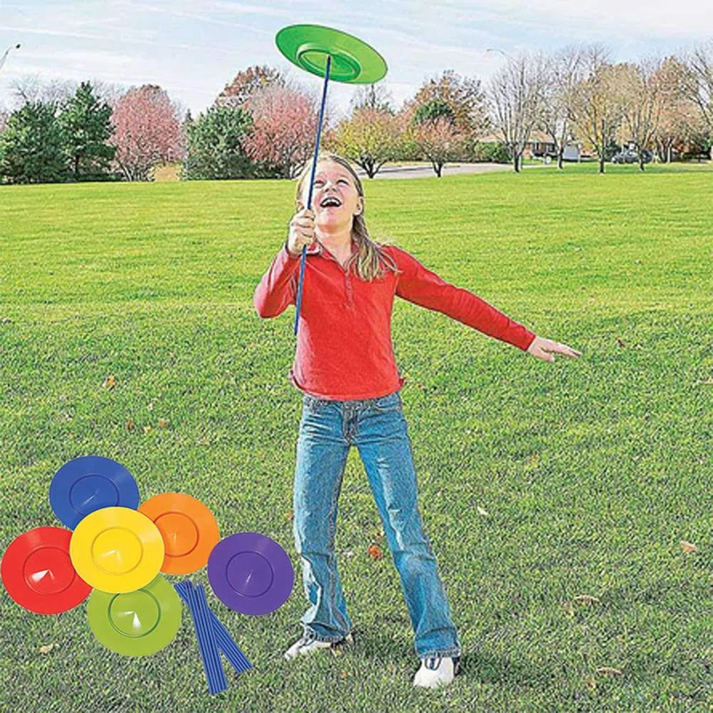 Set di Piatti da Giocoleria 6 Pezzi con 12 Bastoncini Giocattoli da Giocoleria per Bambini Adulti Principianti Divertimento in Famiglia (Colorato)