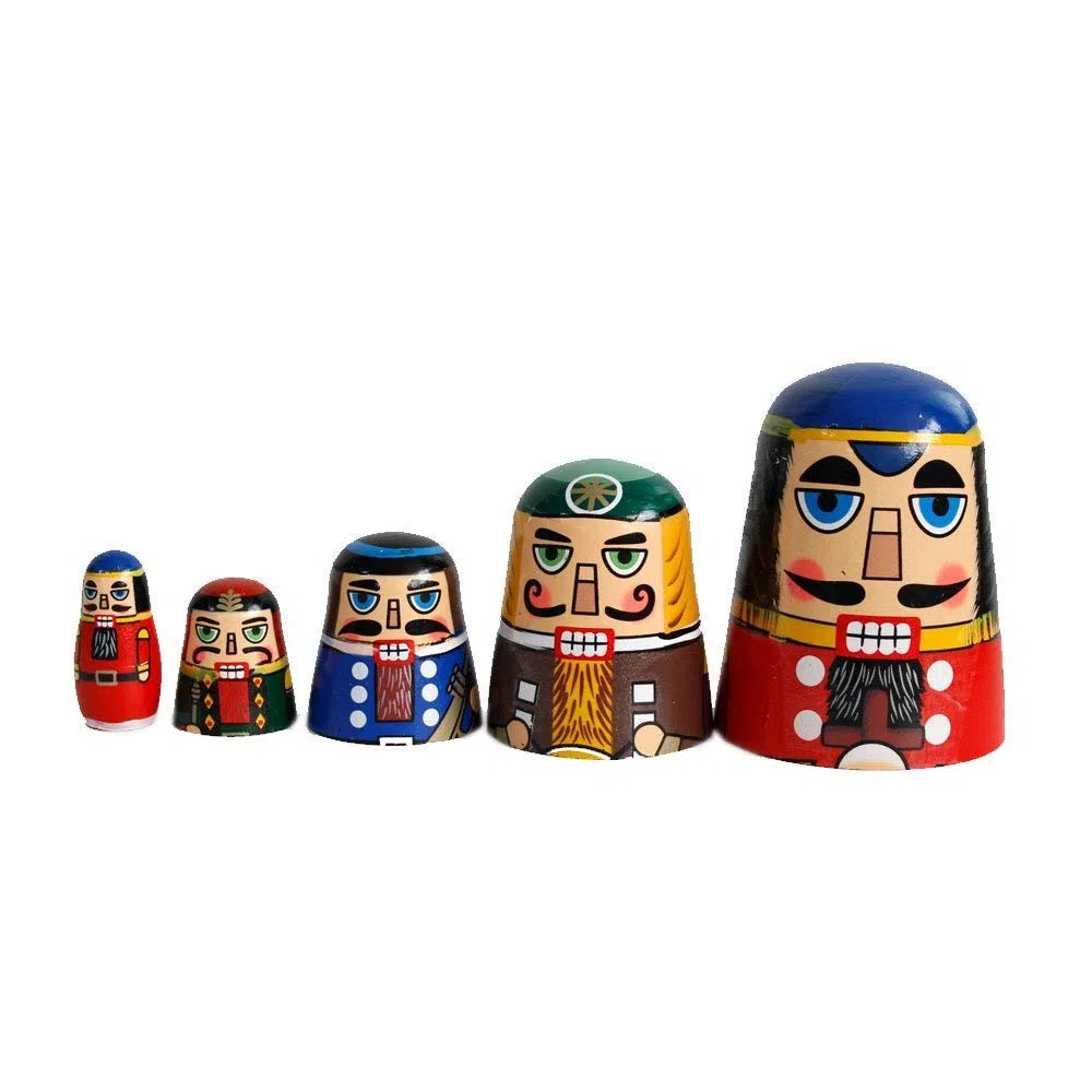 Gobus bambole nidificazione in legno soldato di noce russo nidificazione bambole russe per la decorazione di casa ufficio regalo per bambini (soldato schiaccianoci)