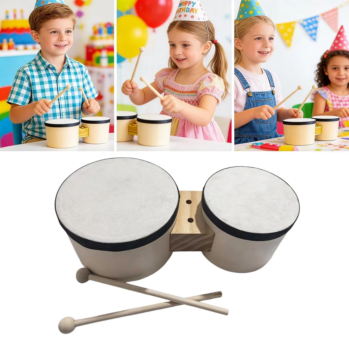Tamburo musicale per bambini,Strumento Musicale Educativo Realistico - Tamburo Giocattolo per Imparare la Musica,per Bambini e Bambine 2-4 Anni, Principianti, Musica in Soggiorno, Feste e Palco