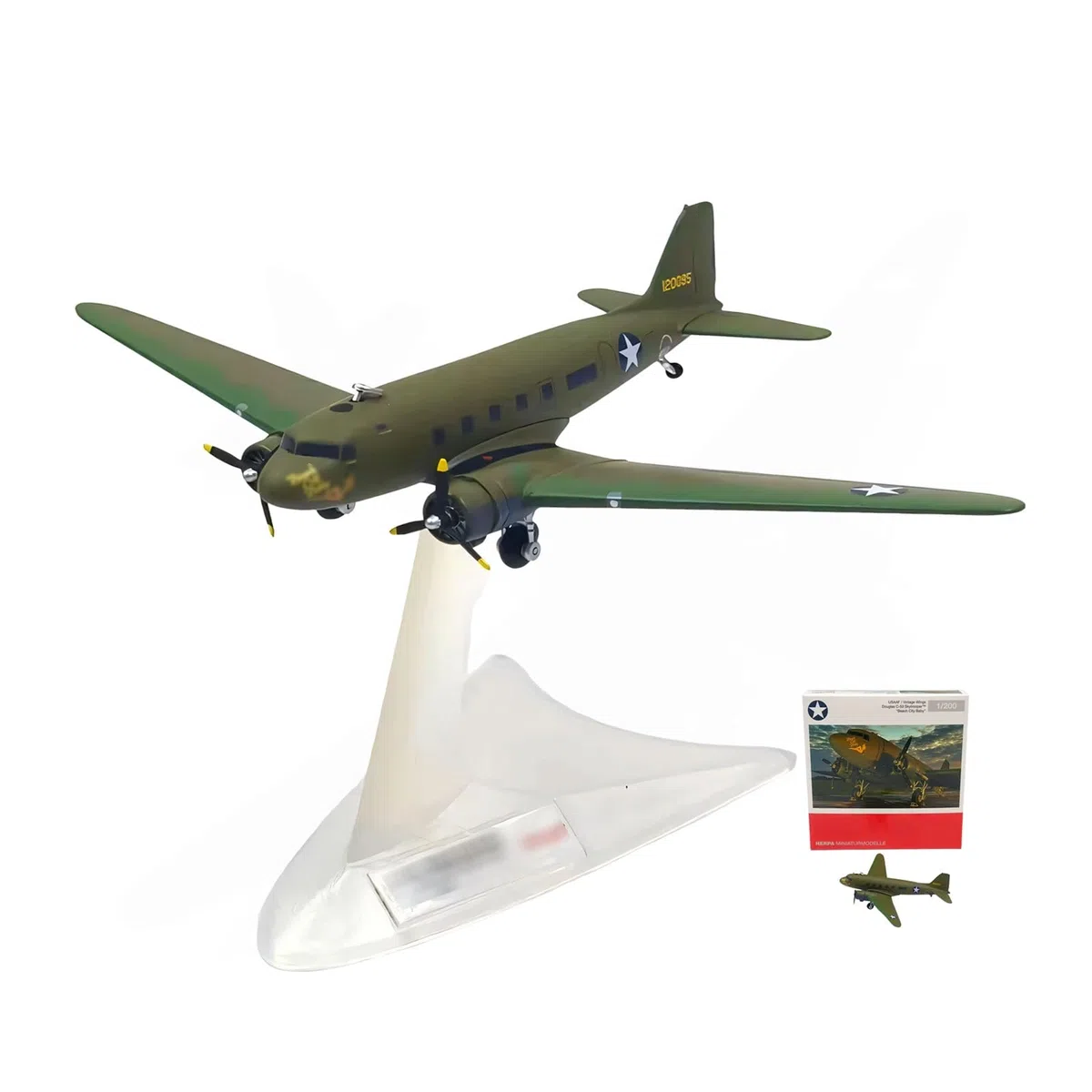 Modello aereo trasporto militare 1:200 C-53 pressofuso ad alta precisione con espositore accurato for collezionisti adulti, perfetto for decorazione domestica, esposizione ufficio, regali
