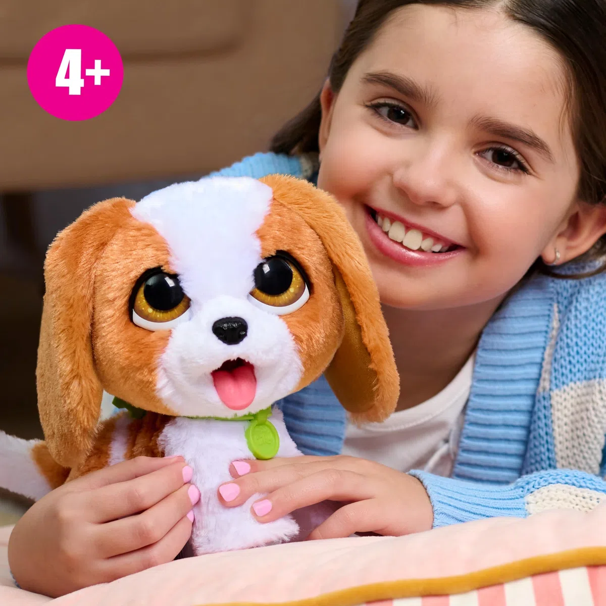 Just Play Peluche interattivo di Cavalier King Charles Spaniel furReal Poop-a-Lots, cucciolo di peluche che cammina da 20,3 cm, giocattoli per bambini dai 4 anni