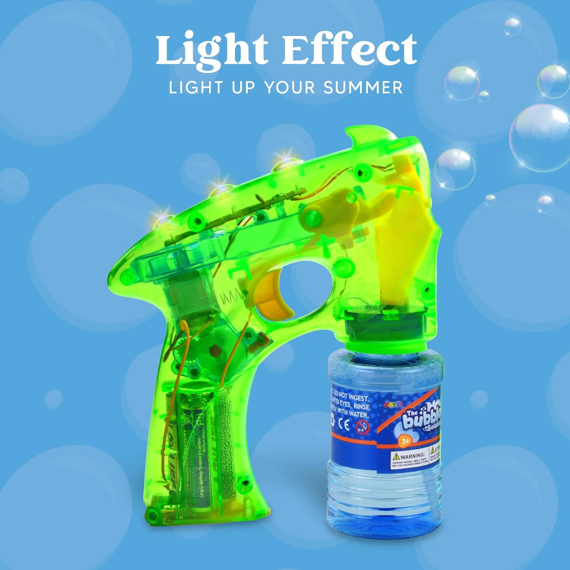 JOYIN 3 Bolle Pistole Bubble Blaster, Forniture per Feste a LED Blaster Machine Blaster, Giocattolo Estivo, Attività all'Aperto, Regalo di Compleanno, Giocattolo Ventilatore di Bolle, Pasqua