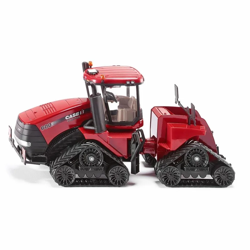 Siku 3275, Trattore cingolato Case IH Quadtrac 600, 1:32, Metallo/Plastica, Rosso, Giunto snodato funzionale e gancio di traino posteriore